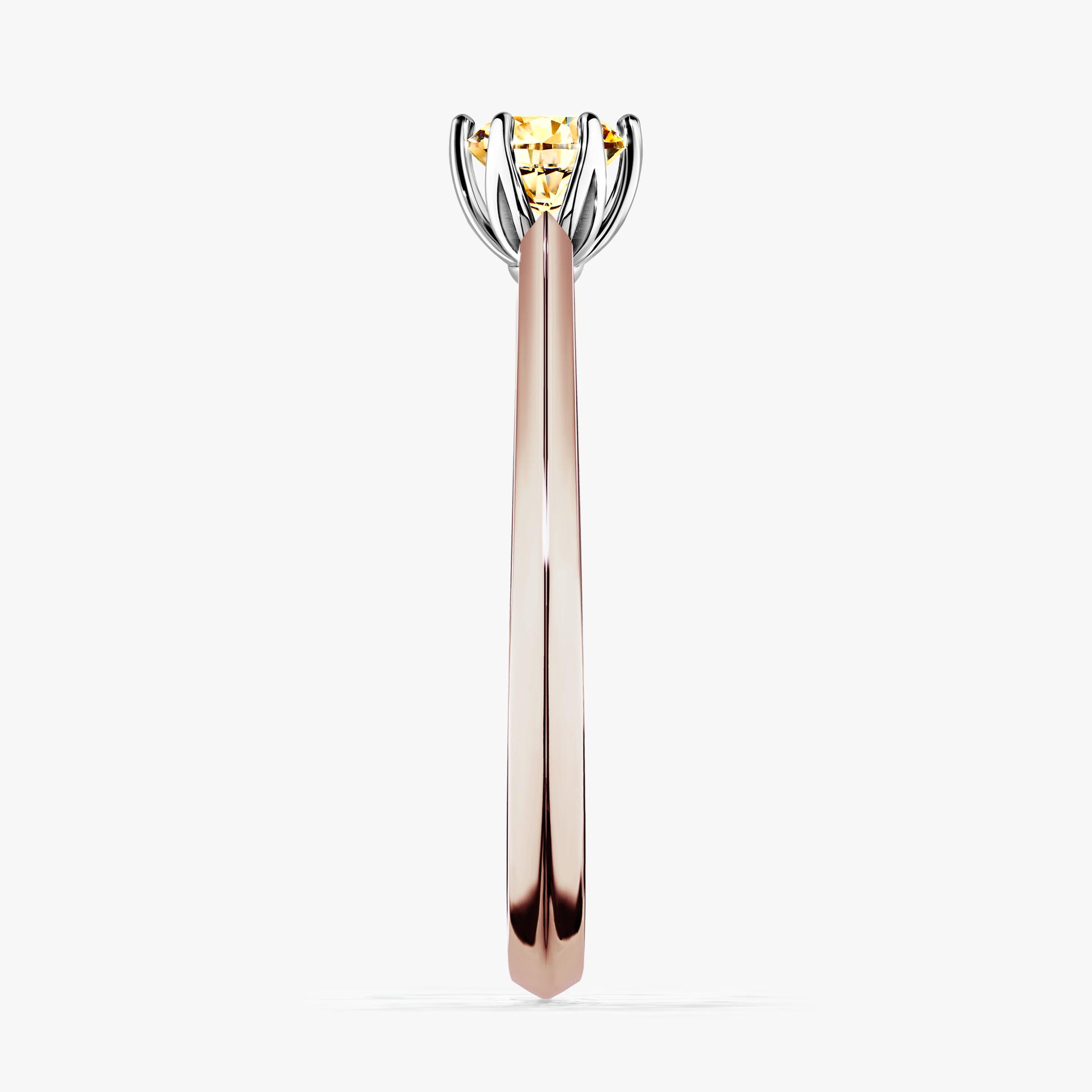 Pierscionek zareczynowy z diamentem zolty 030 CT z rozowego zlota my daisy 03