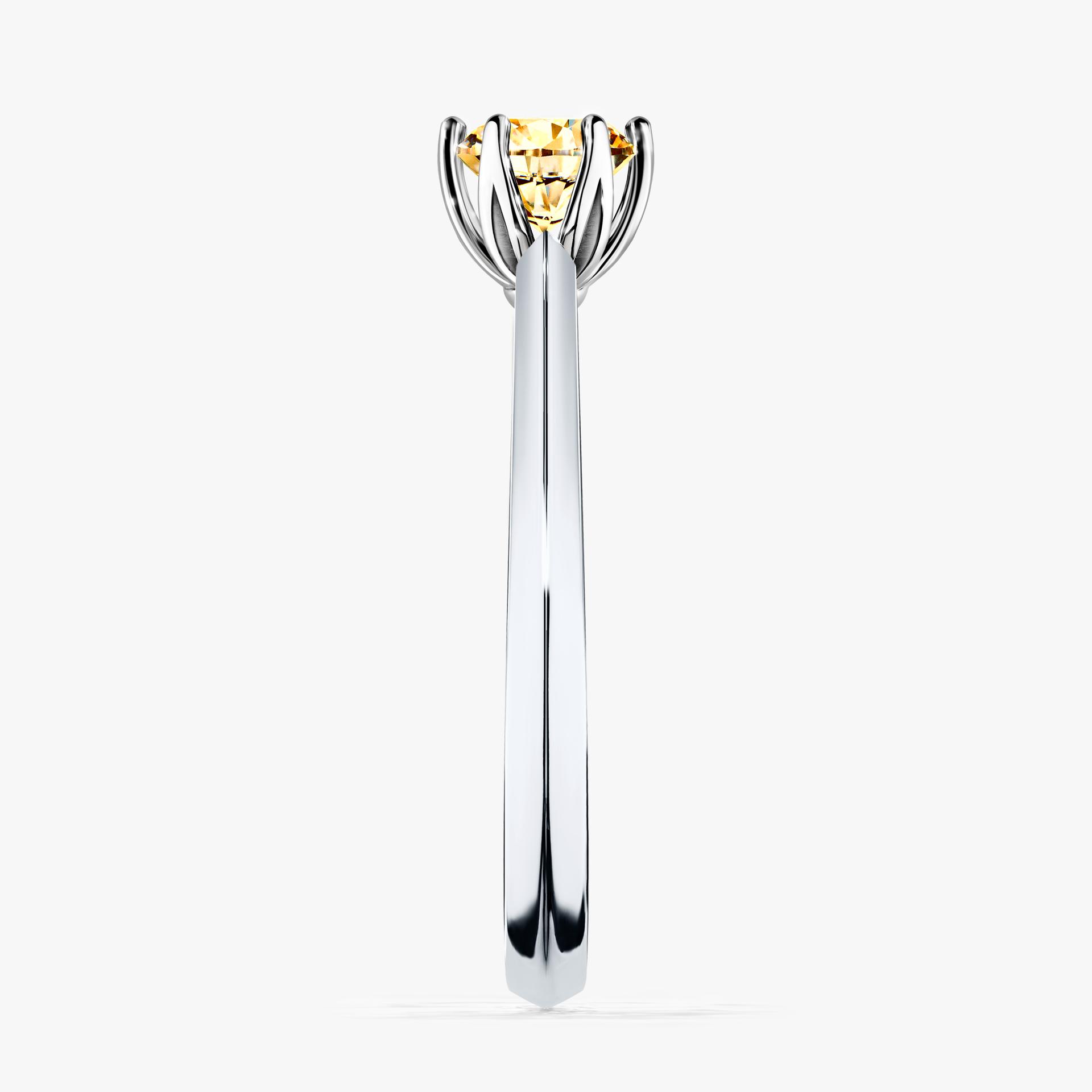 Pierscionek zareczynowy z diamentem zolty 050 CT z bialego zlota my daisy 03