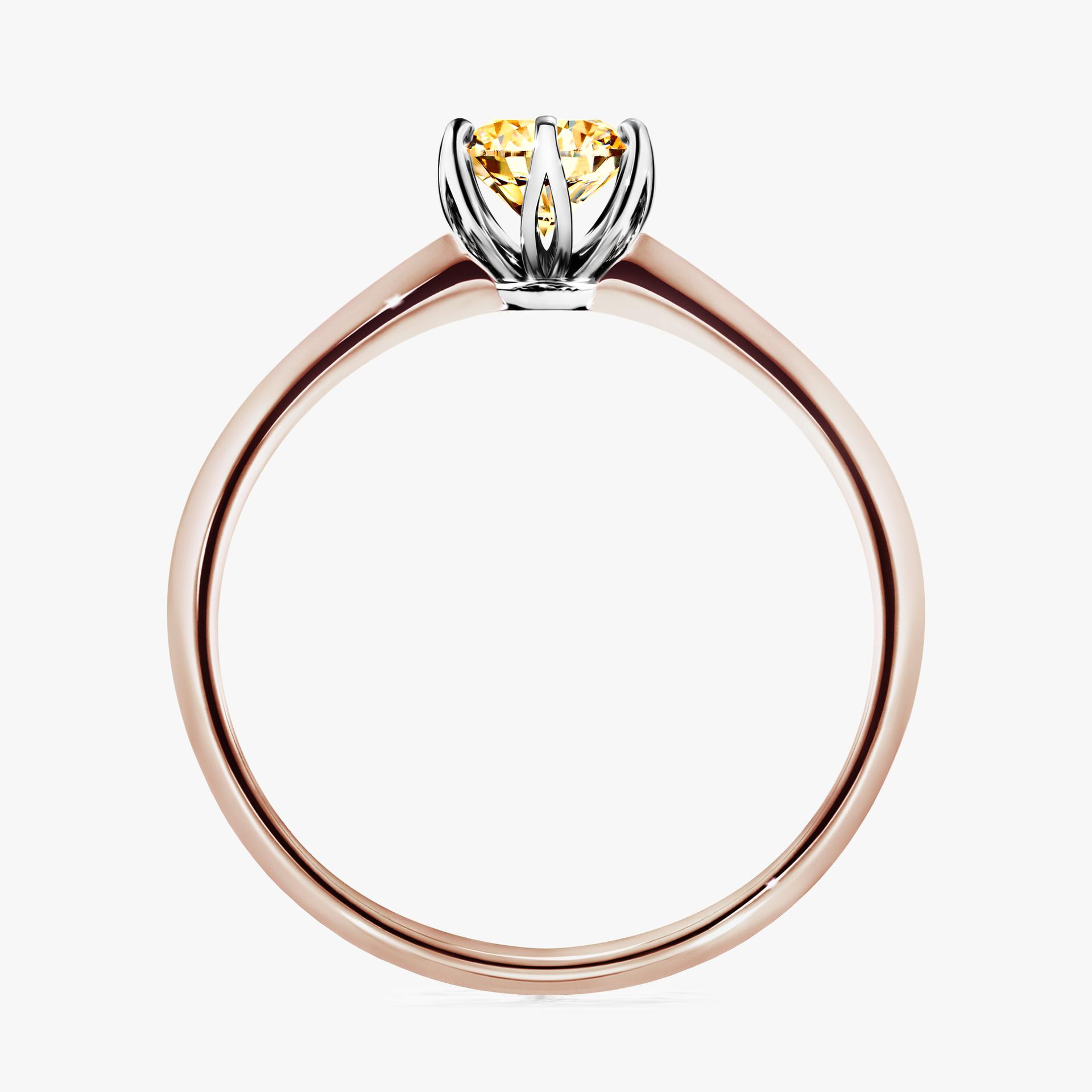 Pierscionek zareczynowy z diamentem zolty 050 CT z rozowego zlota my daisy 02