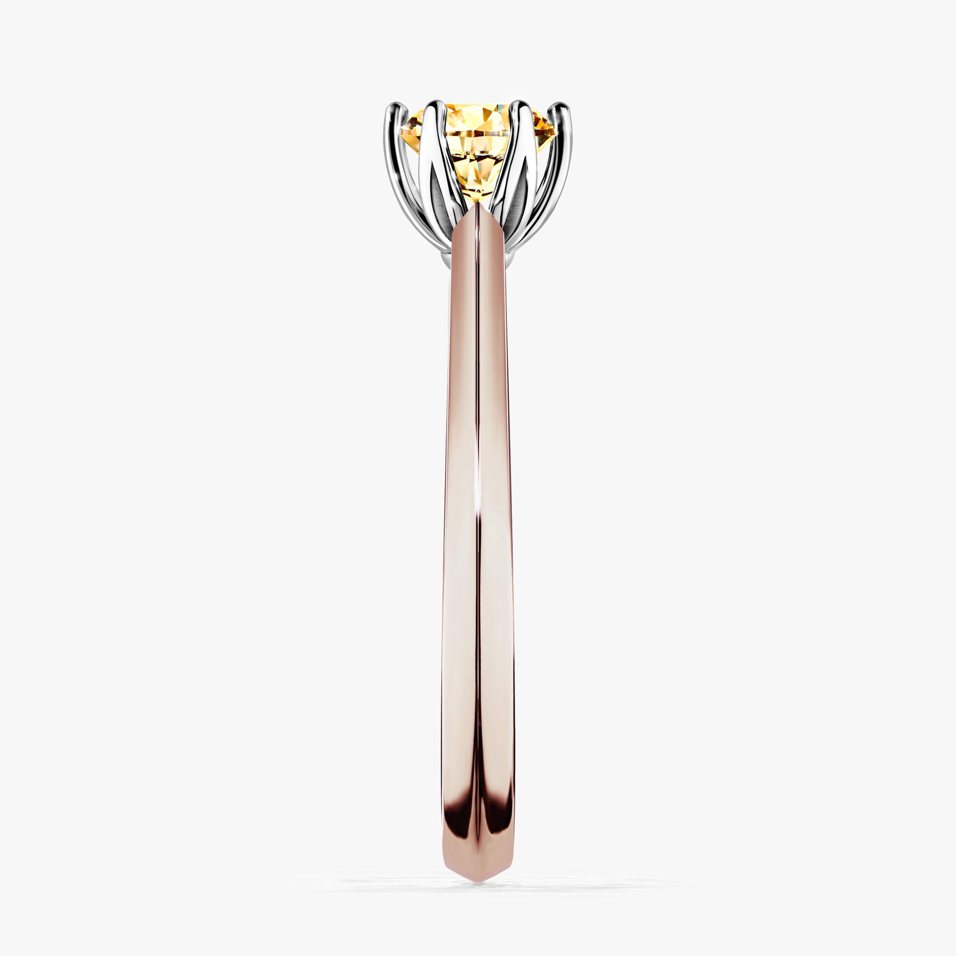 Pierscionek zareczynowy z diamentem zolty 050 CT z rozowego zlota my daisy 03