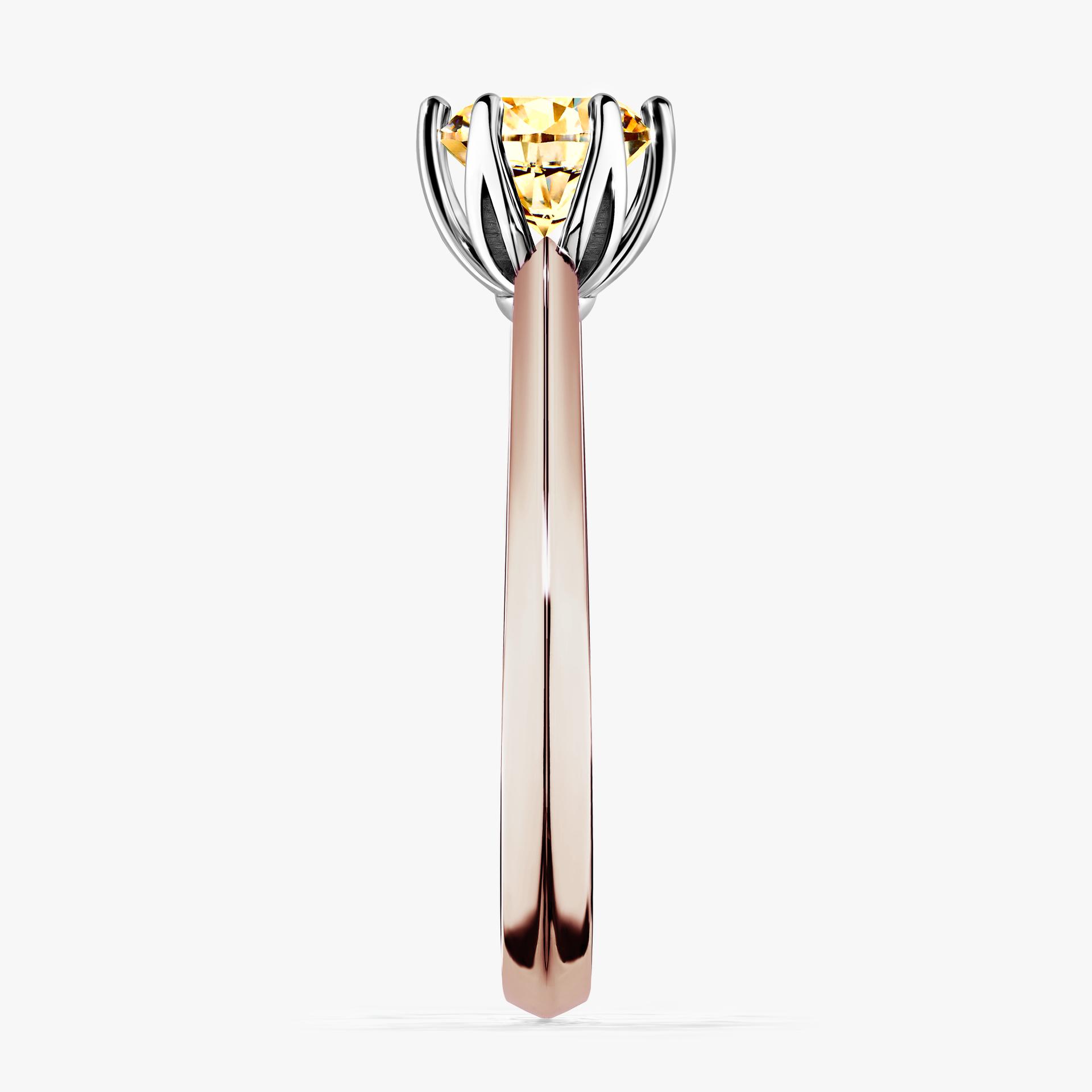 Pierscionek zareczynowy z diamentem zolty 080 CT z rozowego zlota my daisy 03