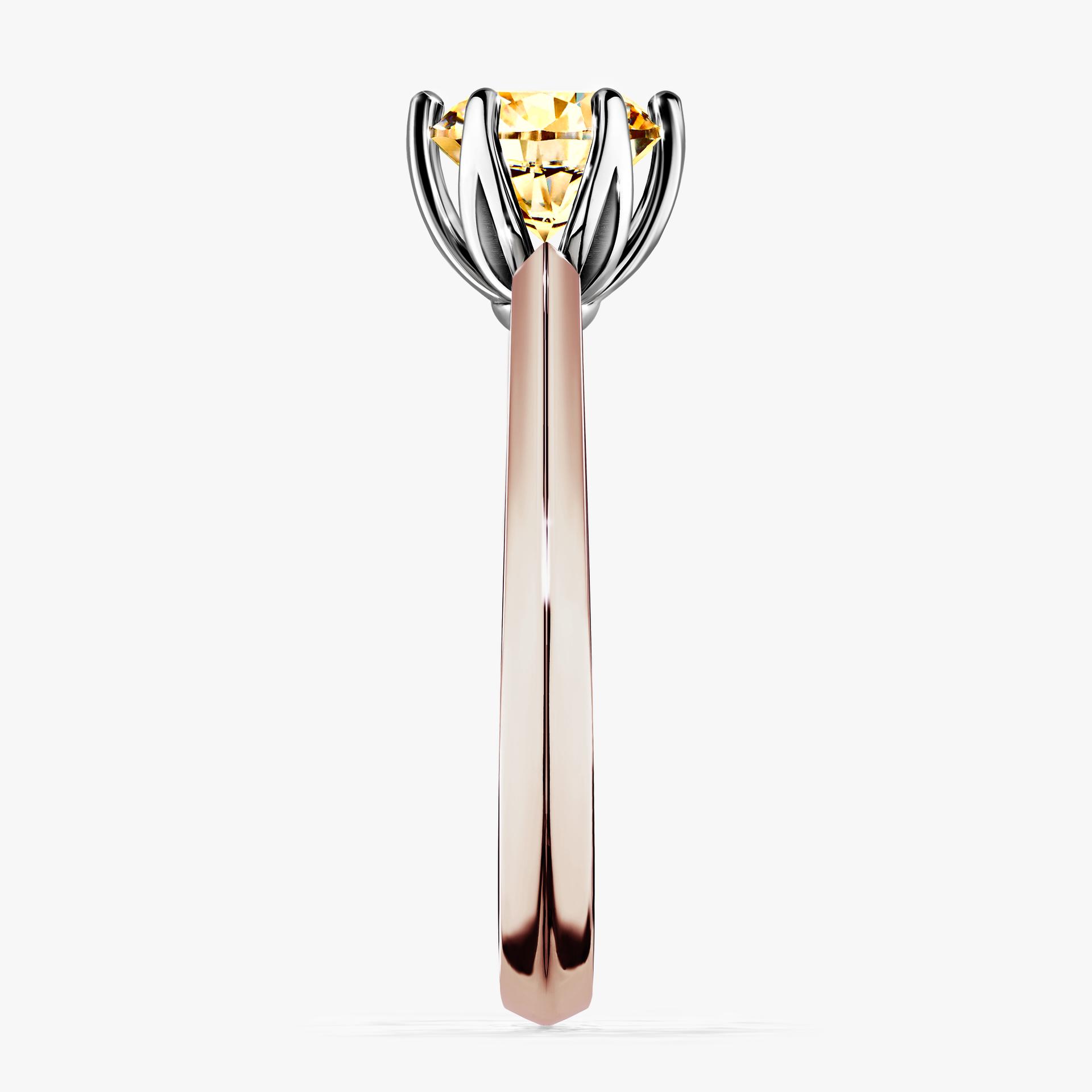 Pierscionek zareczynowy z diamentem zolty 100 CT z rozowego zlota my daisy 03