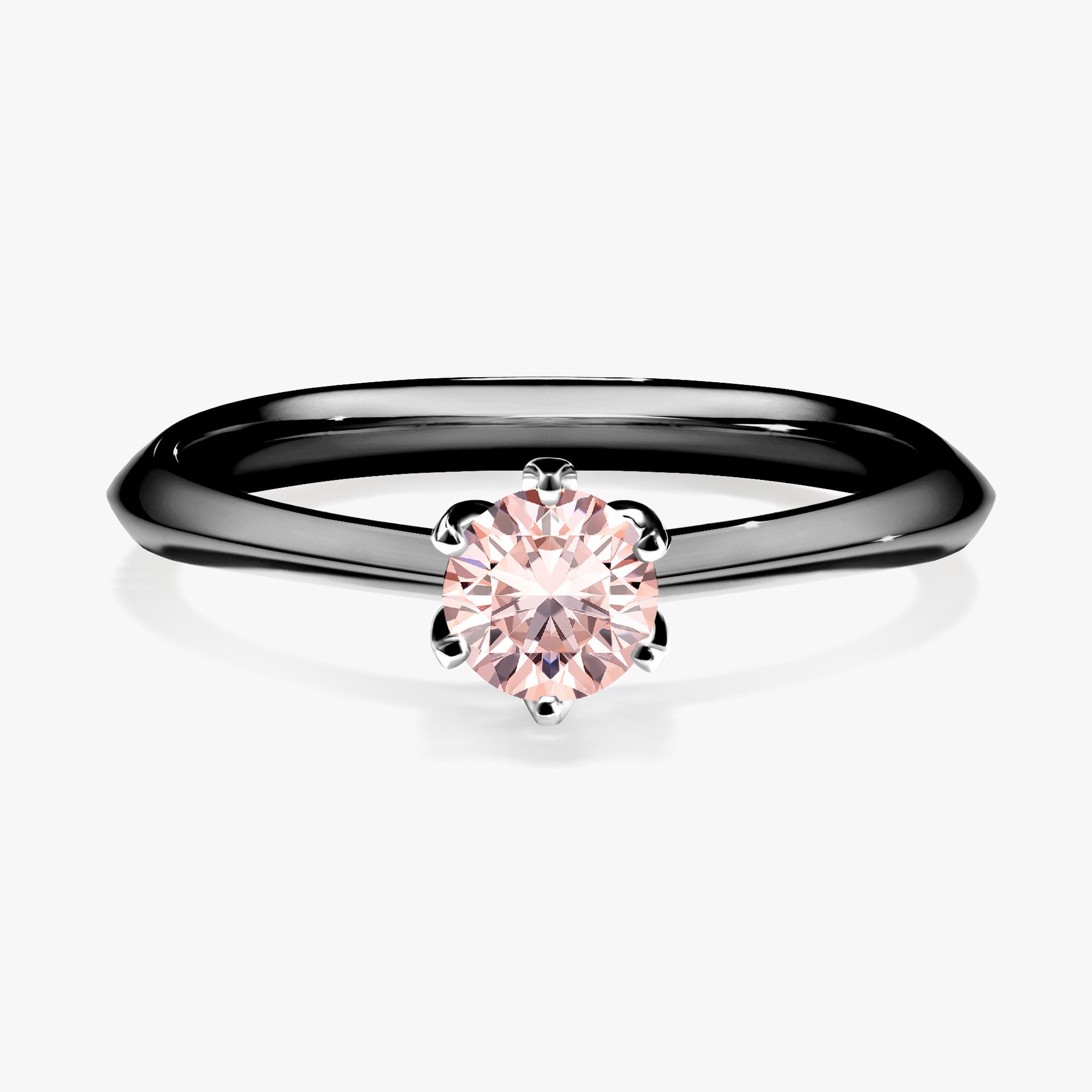 Pierscionek zareczynowy z morganitem 030 CT z czarnego zlota my daisy 01