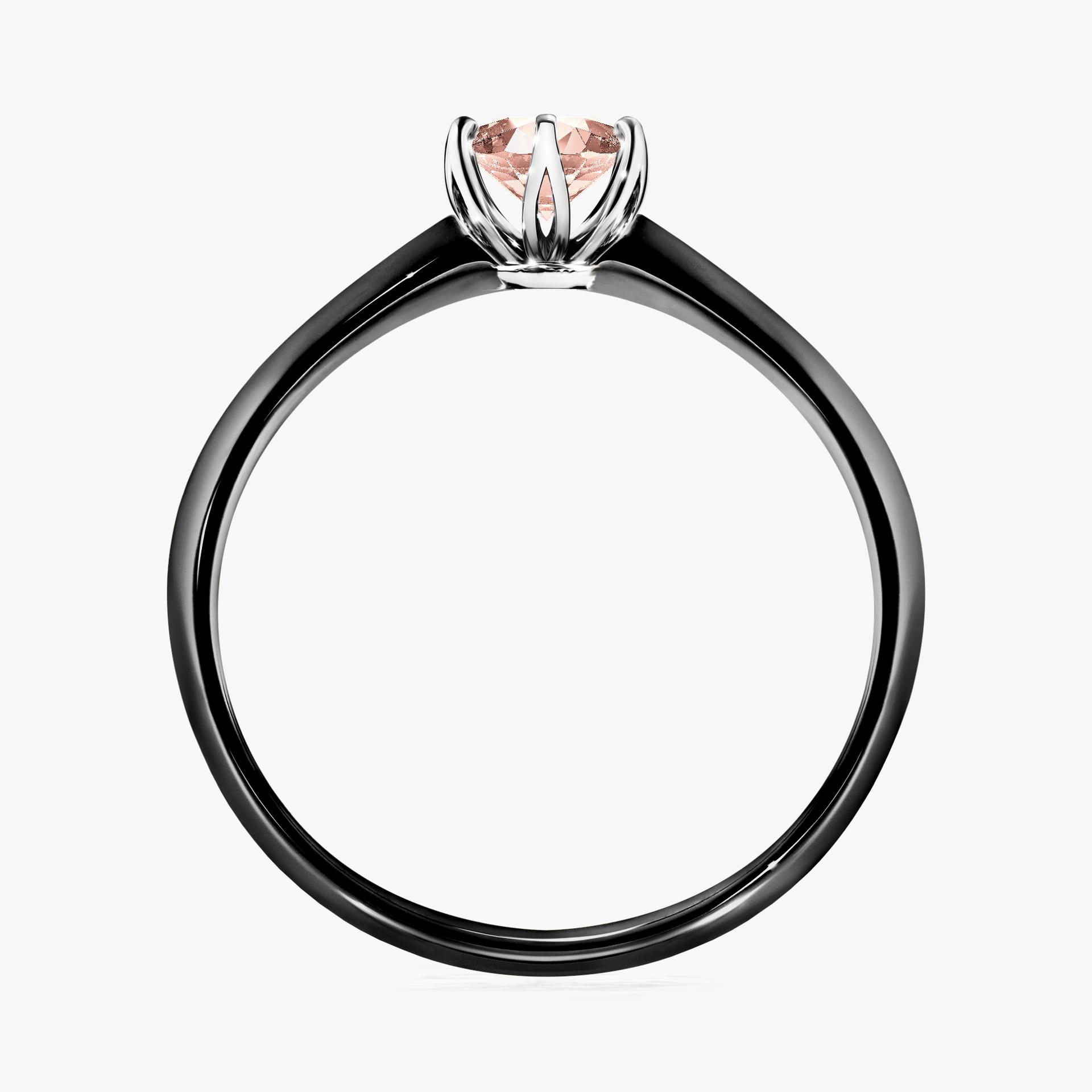 Pierscionek zareczynowy z morganitem 030 CT z czarnego zlota my daisy 02