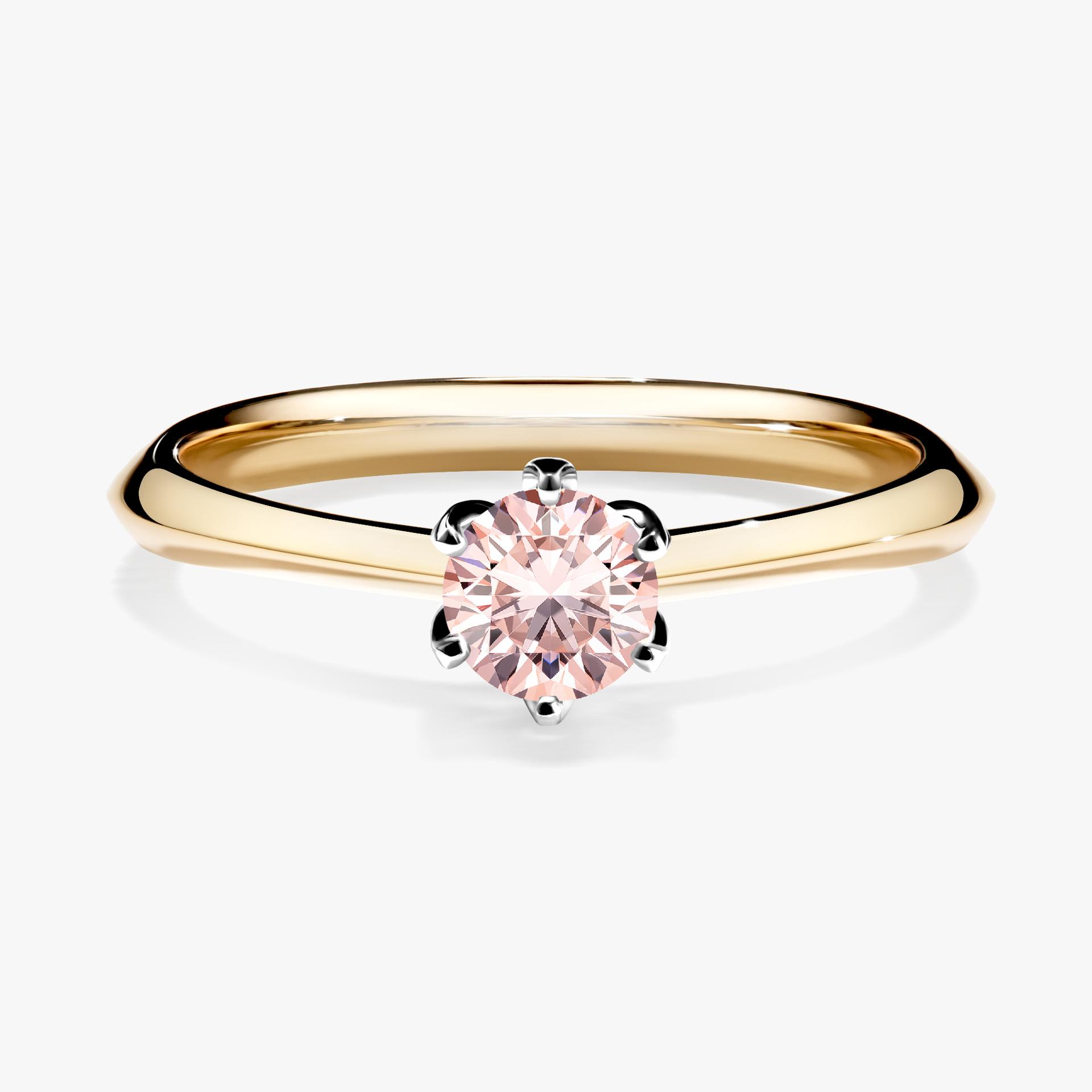Pierscionek zareczynowy z morganitem 030 CT z zoltego zlota my daisy 01