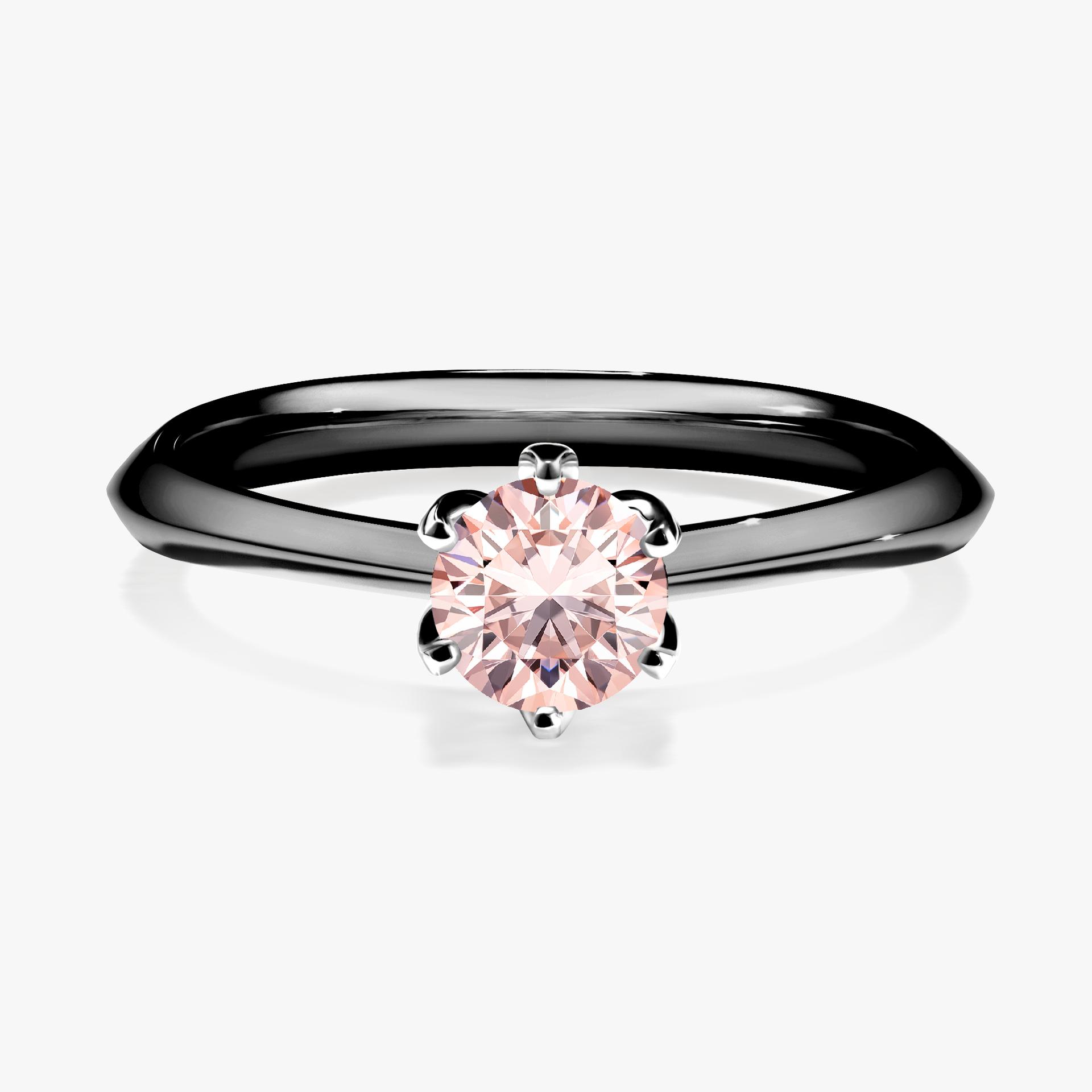 Pierscionek zareczynowy z morganitem 050 CT z czarnego zlota my daisy 01