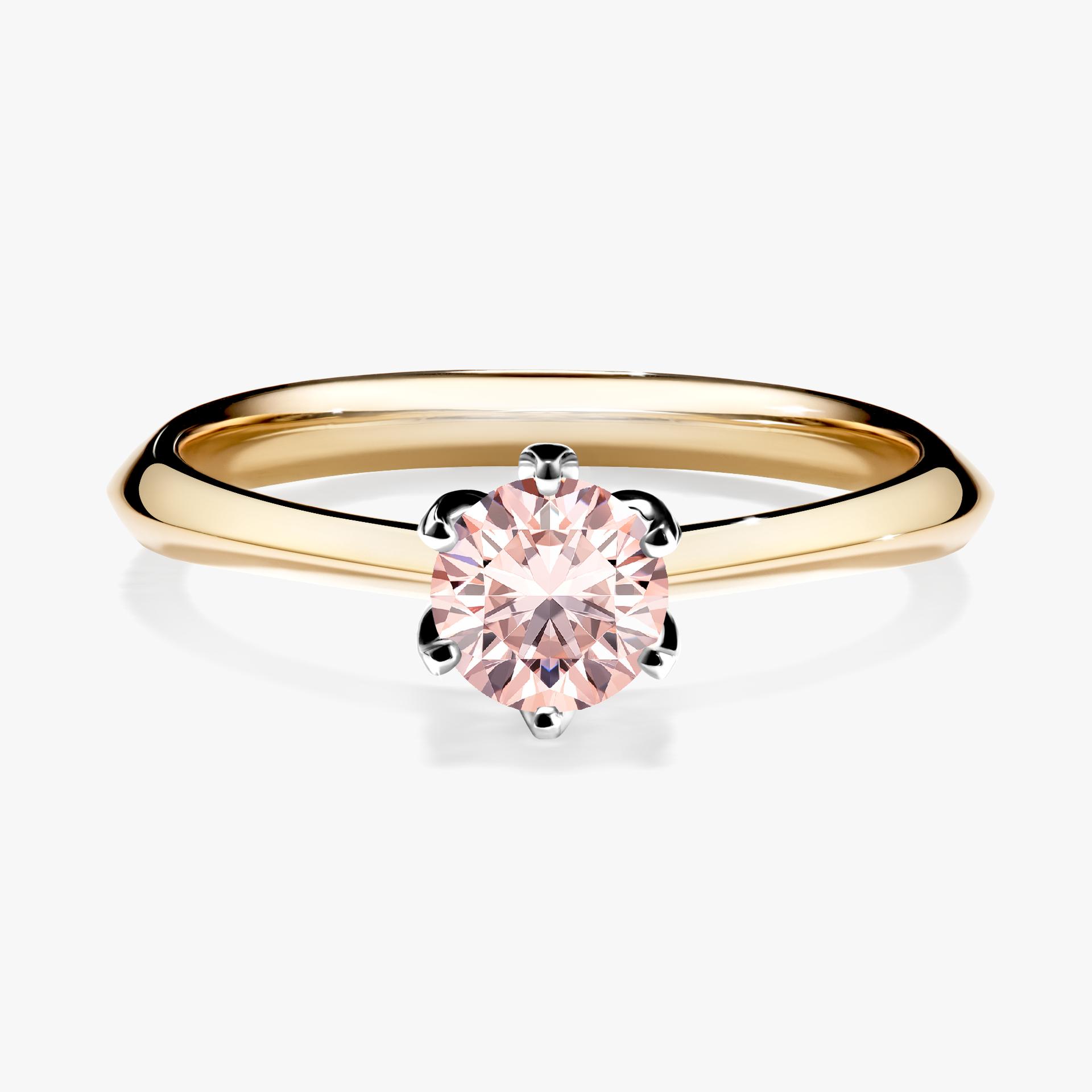 Pierscionek zareczynowy z morganitem 050 CT z zoltego zlota my daisy 01