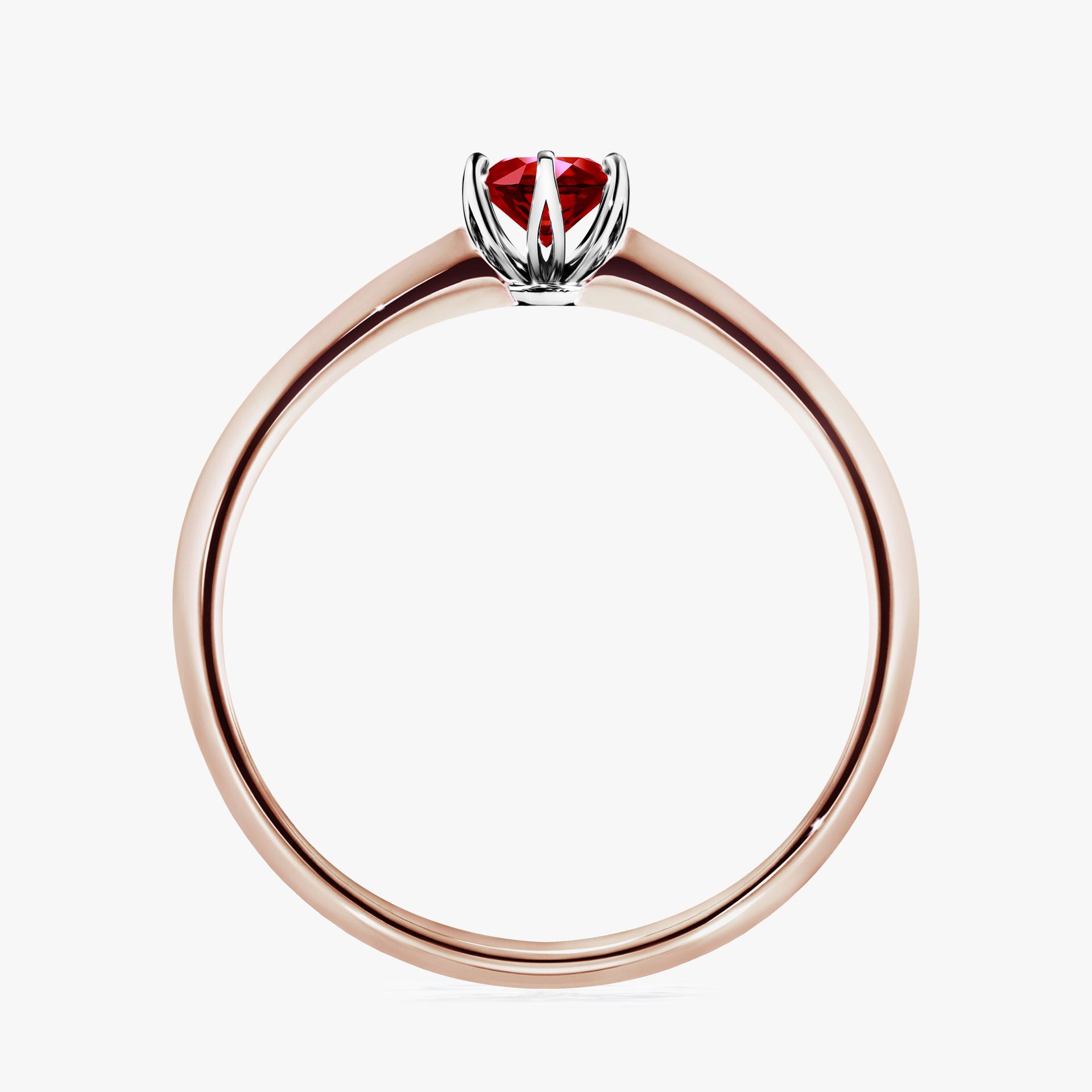 Pierscionek zareczynowy z rubinem 025 CT z rozowego zlota my daisy 02