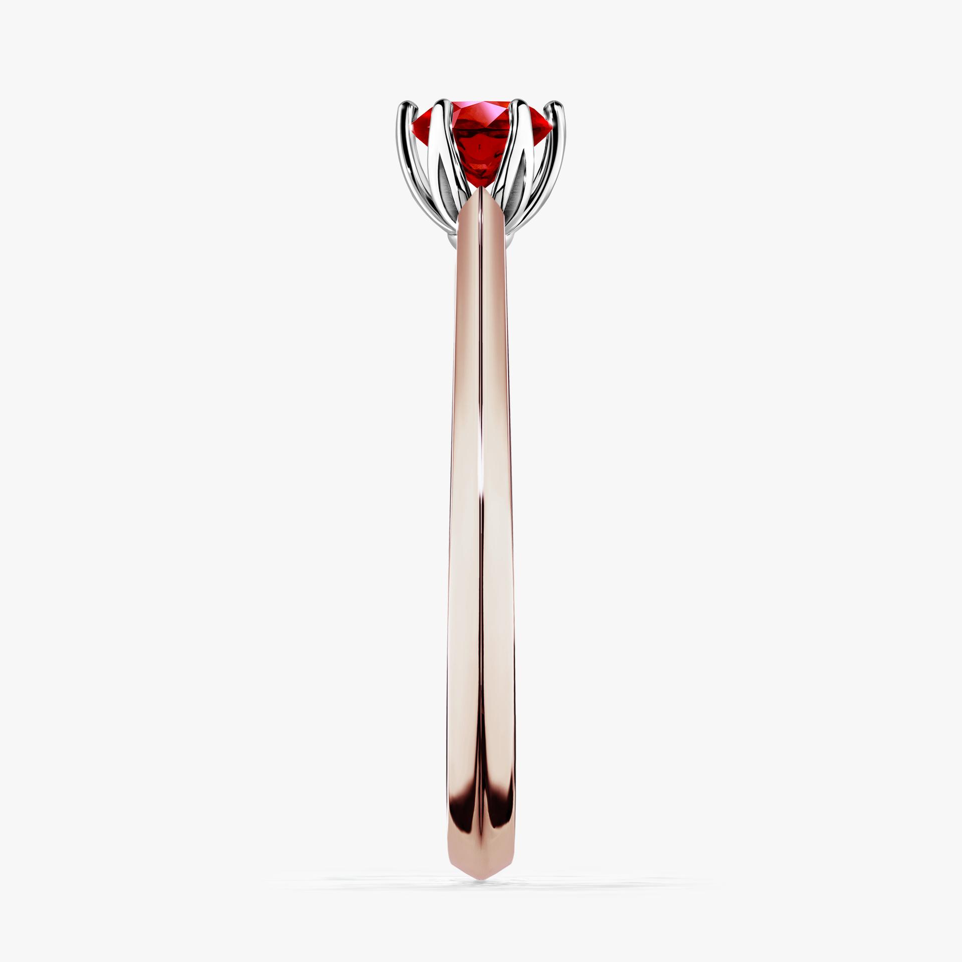 Pierscionek zareczynowy z rubinem 030 CT z rozowego zlota my daisy 03