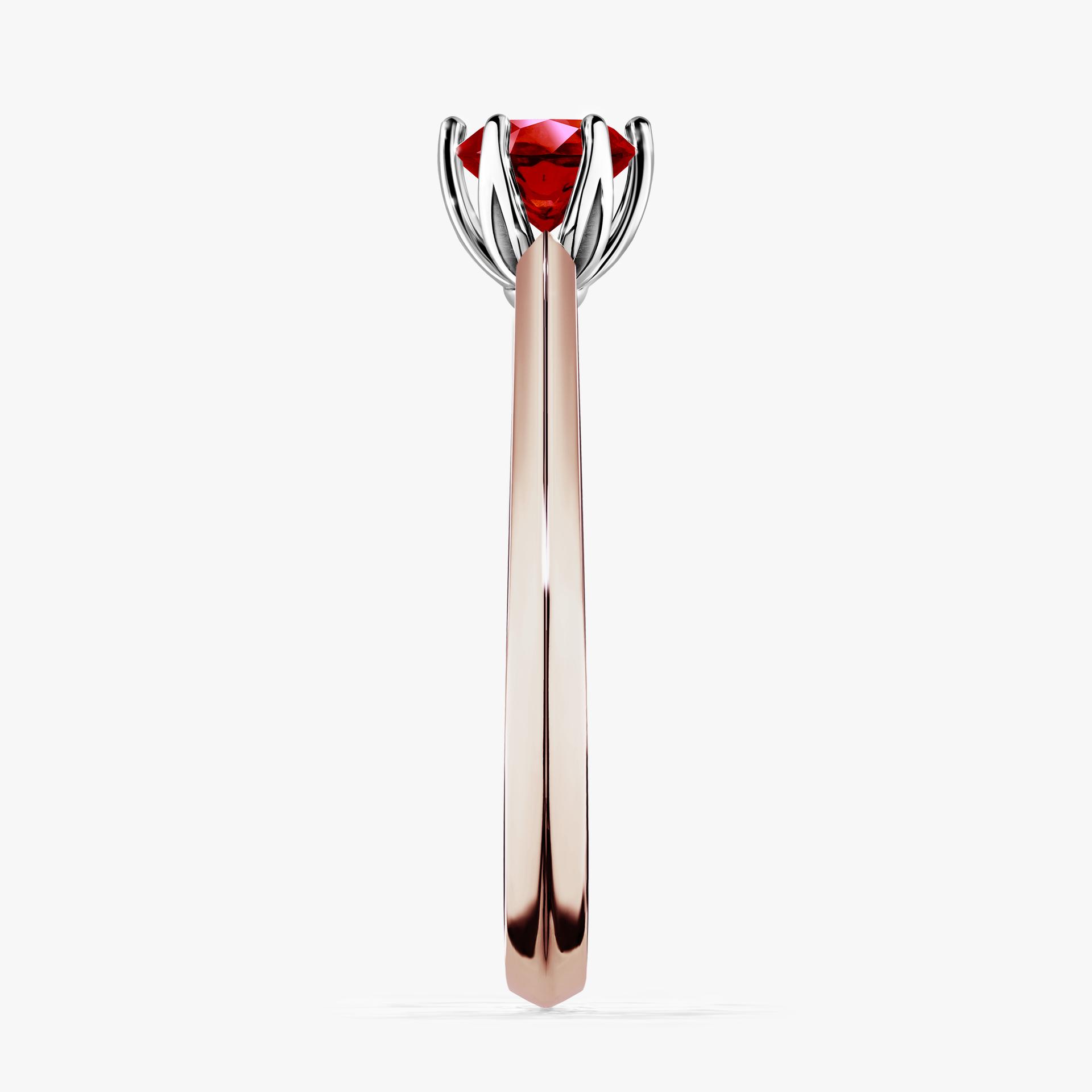 Pierscionek zareczynowy z rubinem 050 CT z rozowego zlota my daisy 03