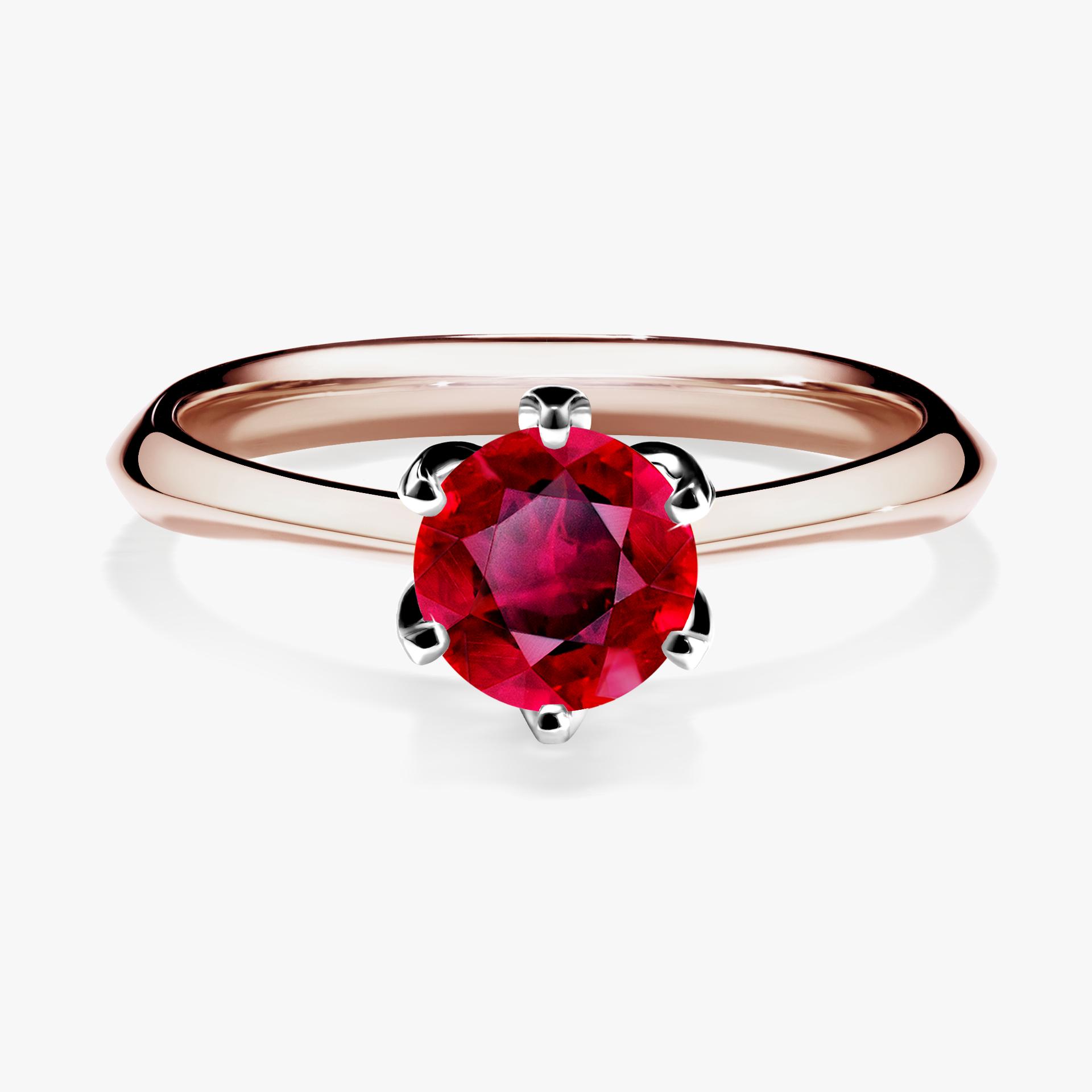 Pierscionek zareczynowy z rubinem 080 CT z rozowego zlota my daisy 01
