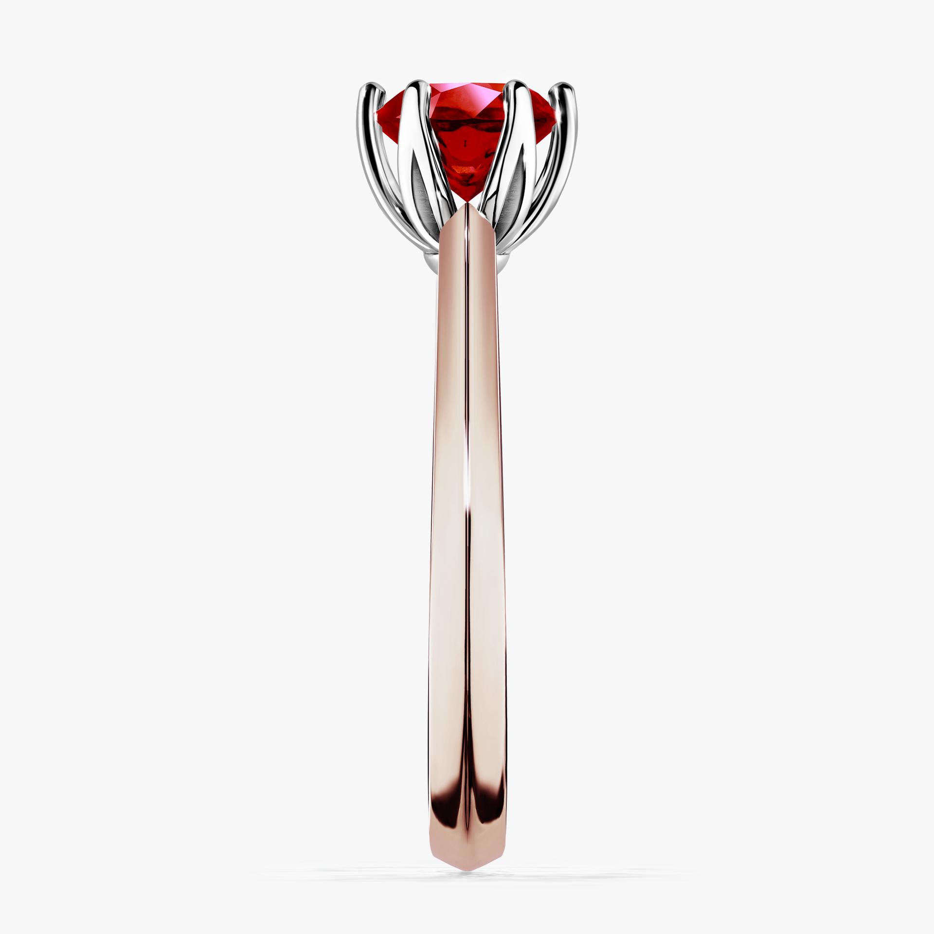 Pierscionek zareczynowy z rubinem 080 CT z rozowego zlota my daisy 03