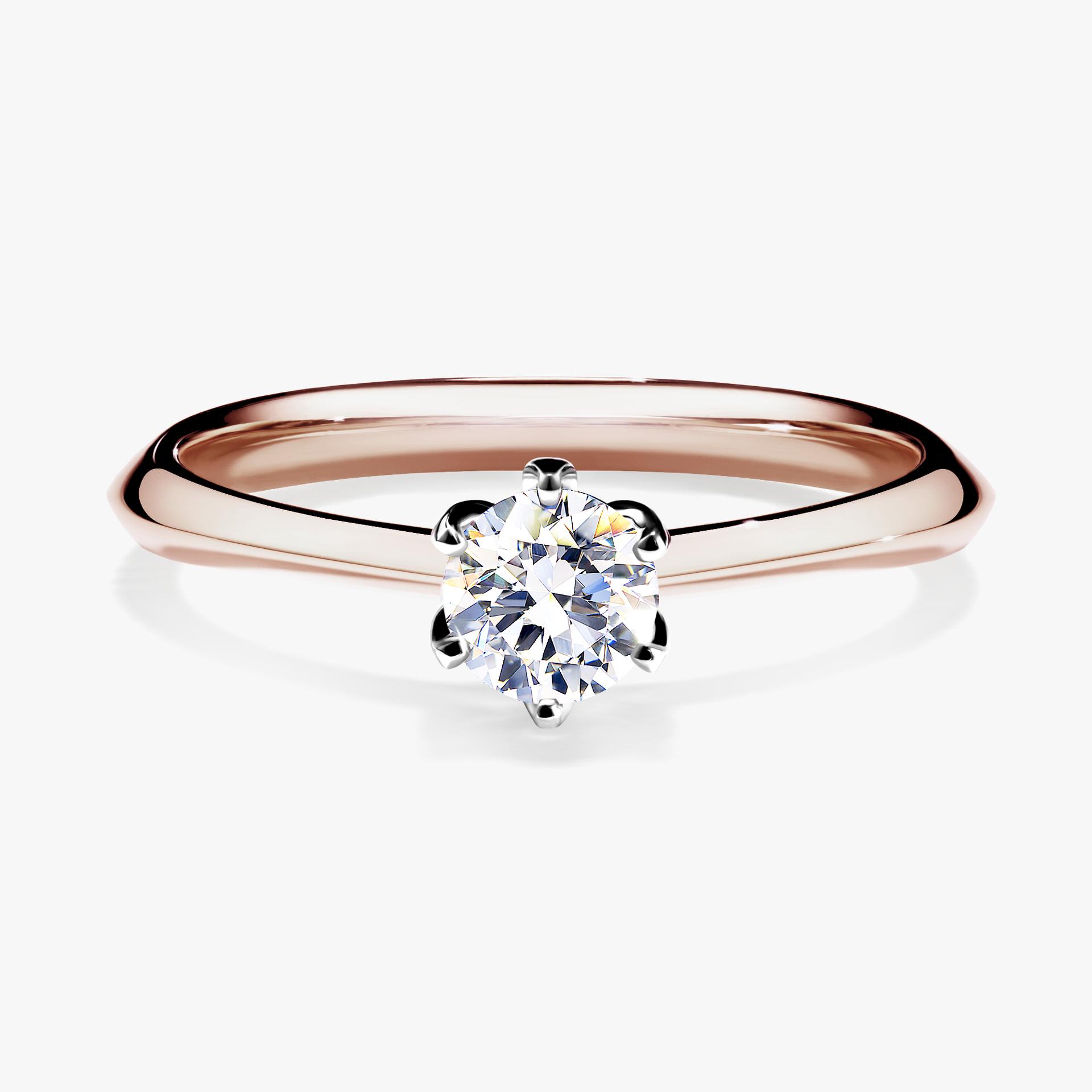 Pierscionek zareczynowy z szafirem bialym 030 CT z rozowego zlota my daisy 01
