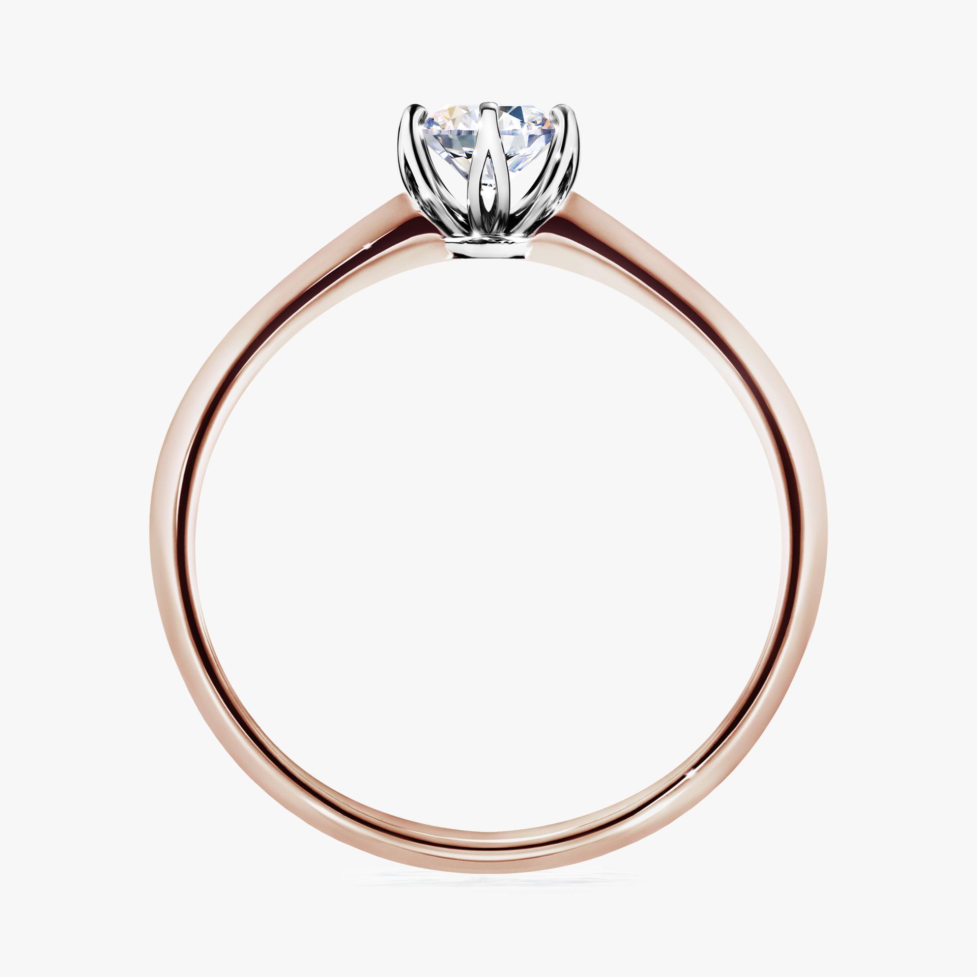 Pierscionek zareczynowy z szafirem bialym 030 CT z rozowego zlota my daisy 02