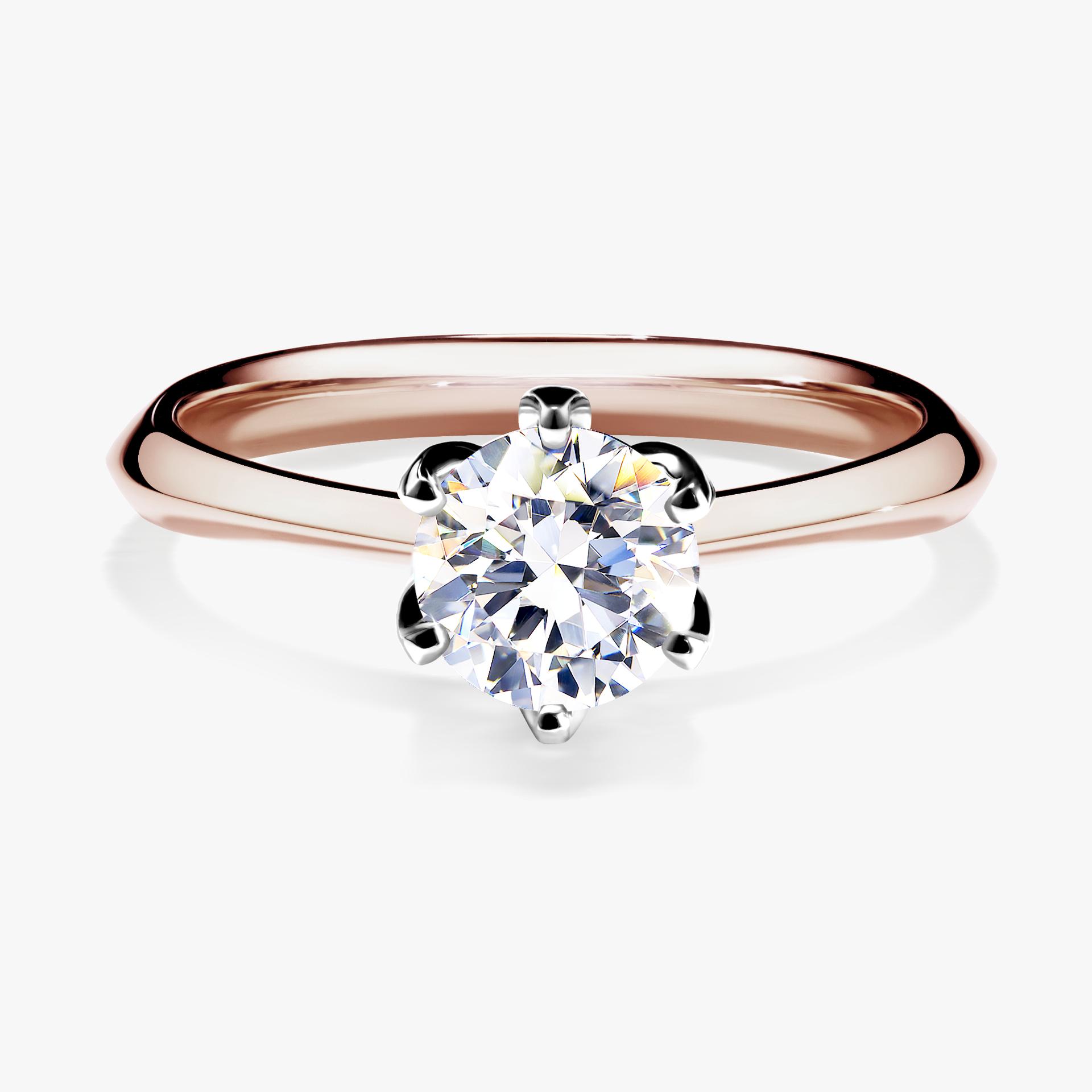 Pierscionek zareczynowy z szafirem bialym 080 CT z rozowego zlota my daisy 01