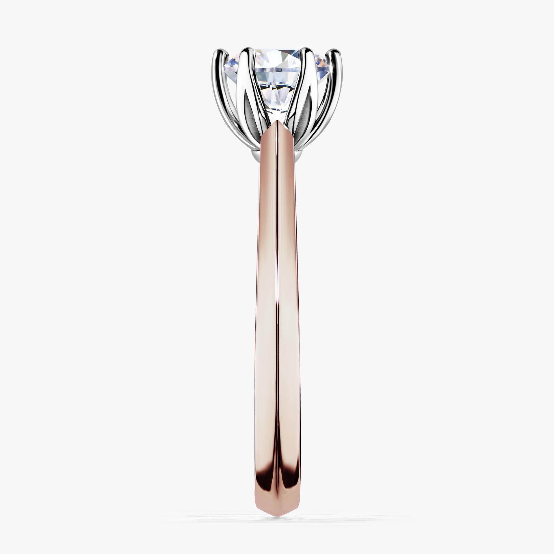 Pierscionek zareczynowy z szafirem bialym 080 CT z rozowego zlota my daisy 03