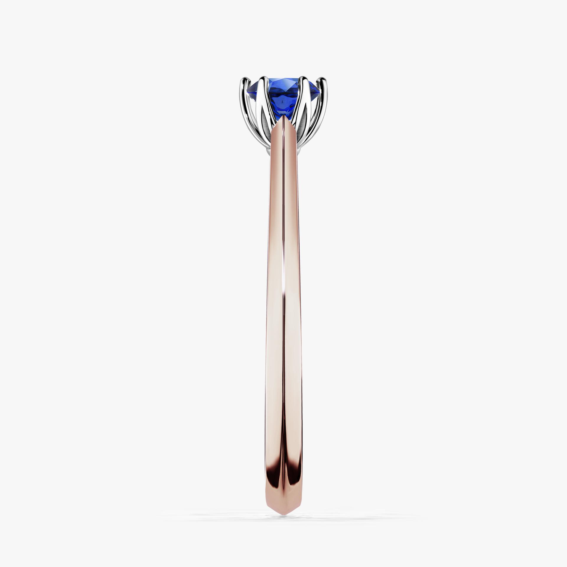 Pierscionek zareczynowy z szafirem niebieskim 025 CT z rozowego zlota my daisy 03