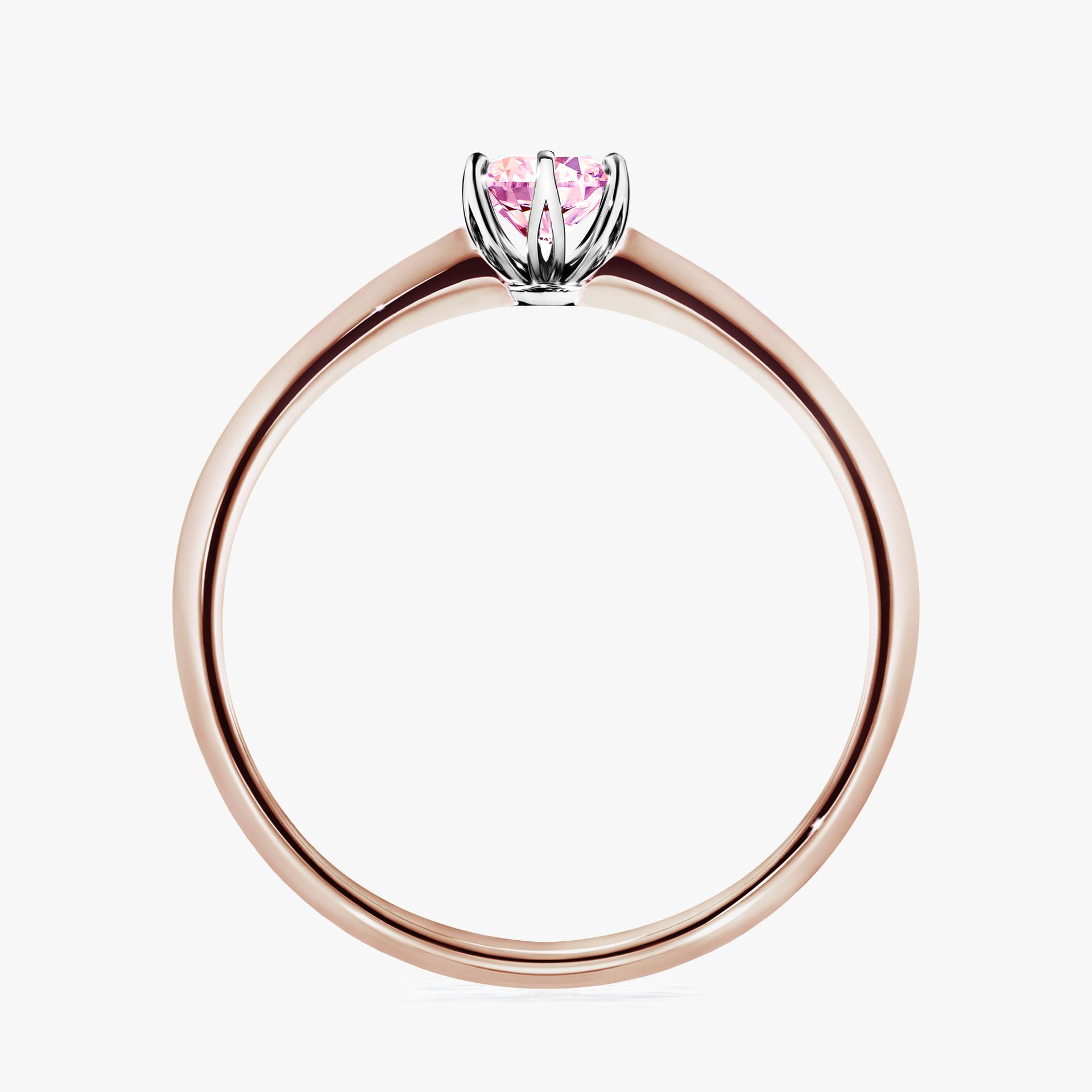 Pierscionek zareczynowy z szafirem rozowym 025 CT z rozowego zlota my daisy 02