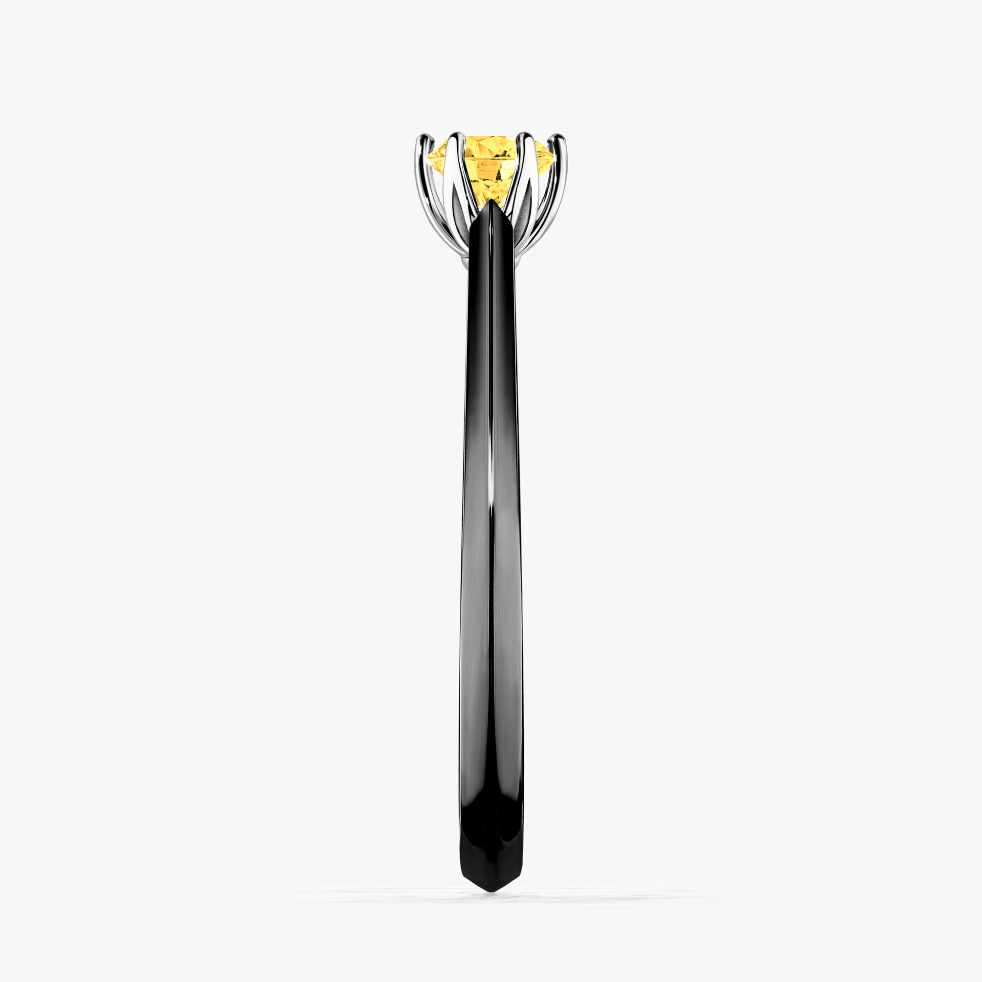Pierscionek zareczynowy z szafirem zoltym 025 CT z czarnego zlota my daisy 03