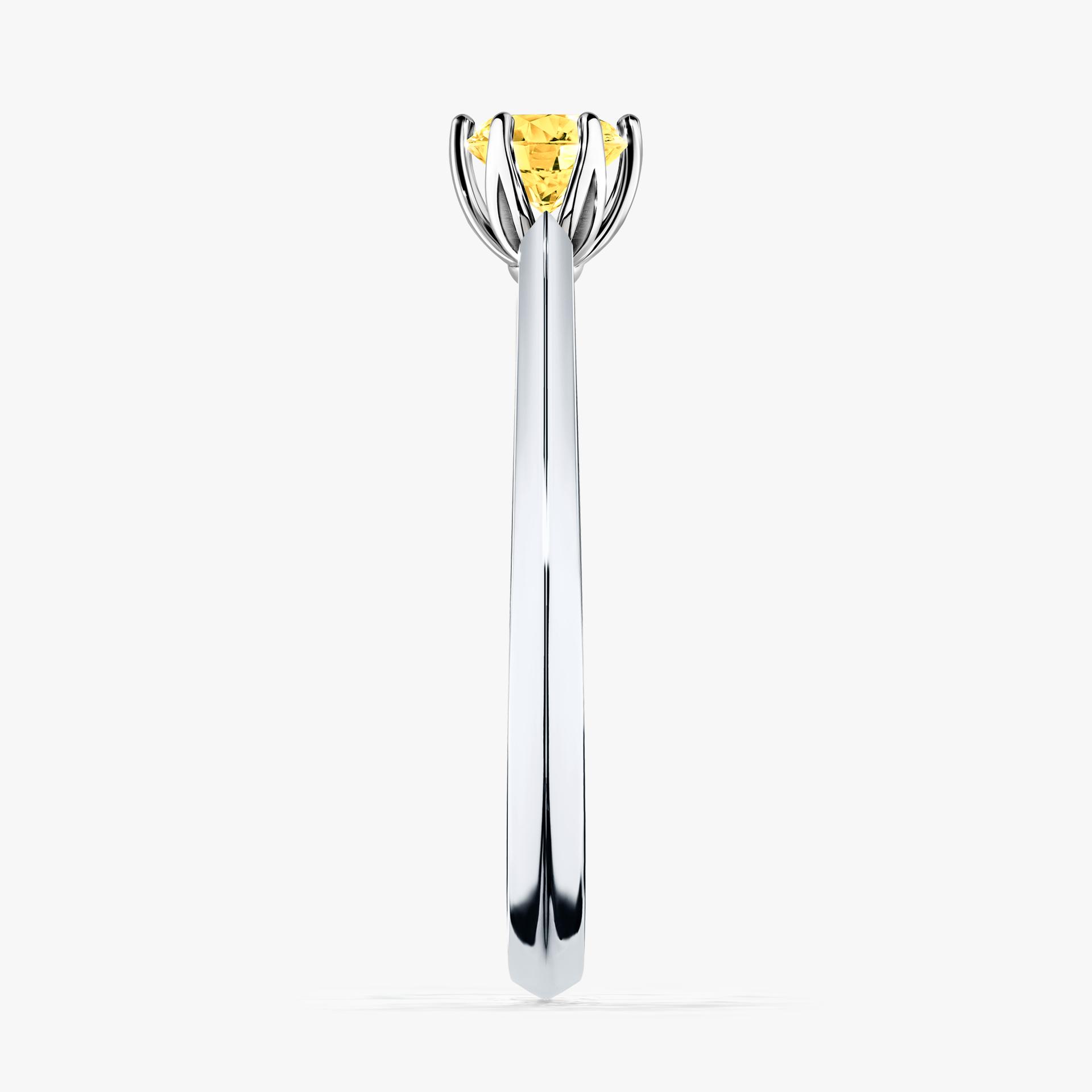 Pierscionek zareczynowy z szafirem zoltym 030 CT z bialego zlota my daisy 03