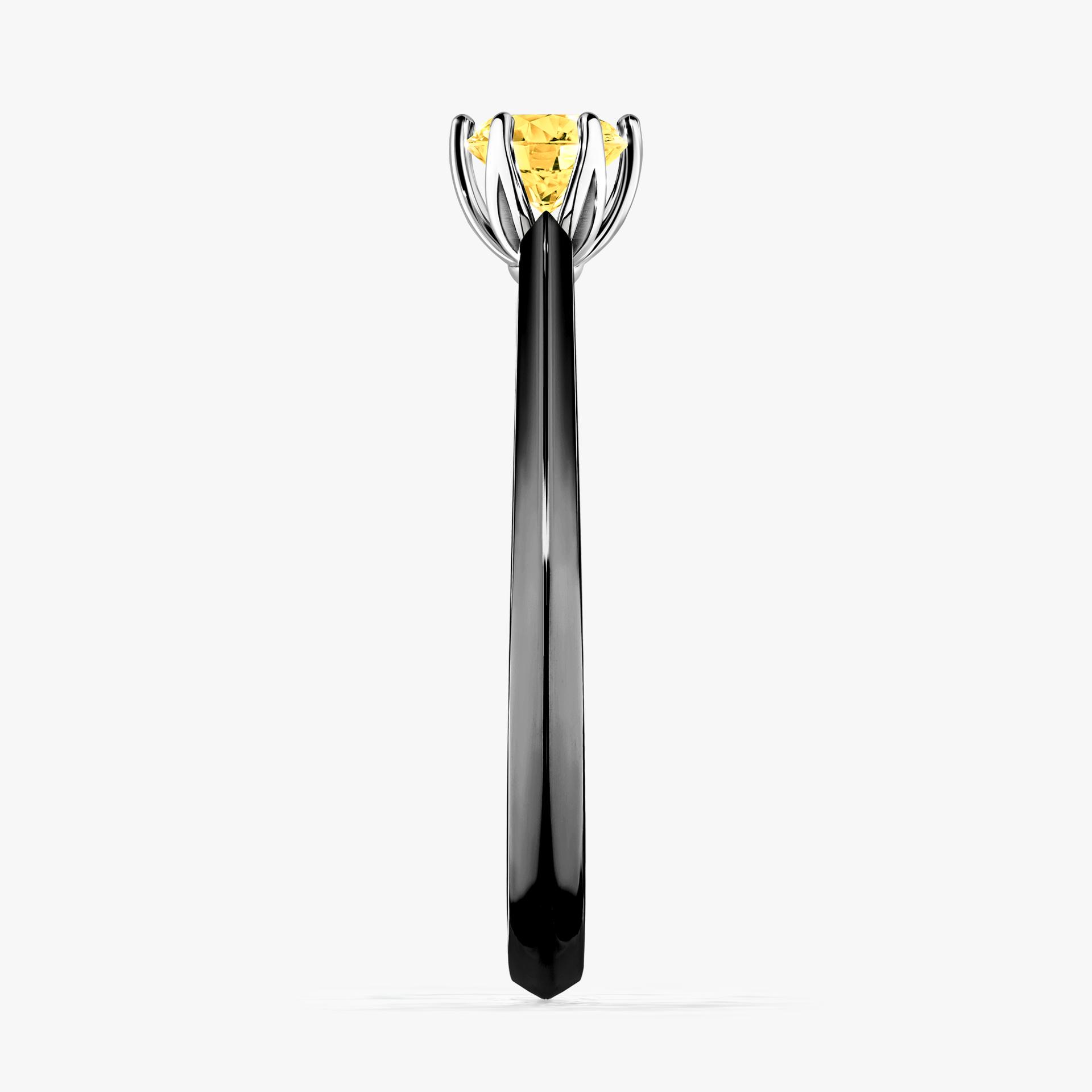 Pierscionek zareczynowy z szafirem zoltym 030 CT z czarnego zlota my daisy 03