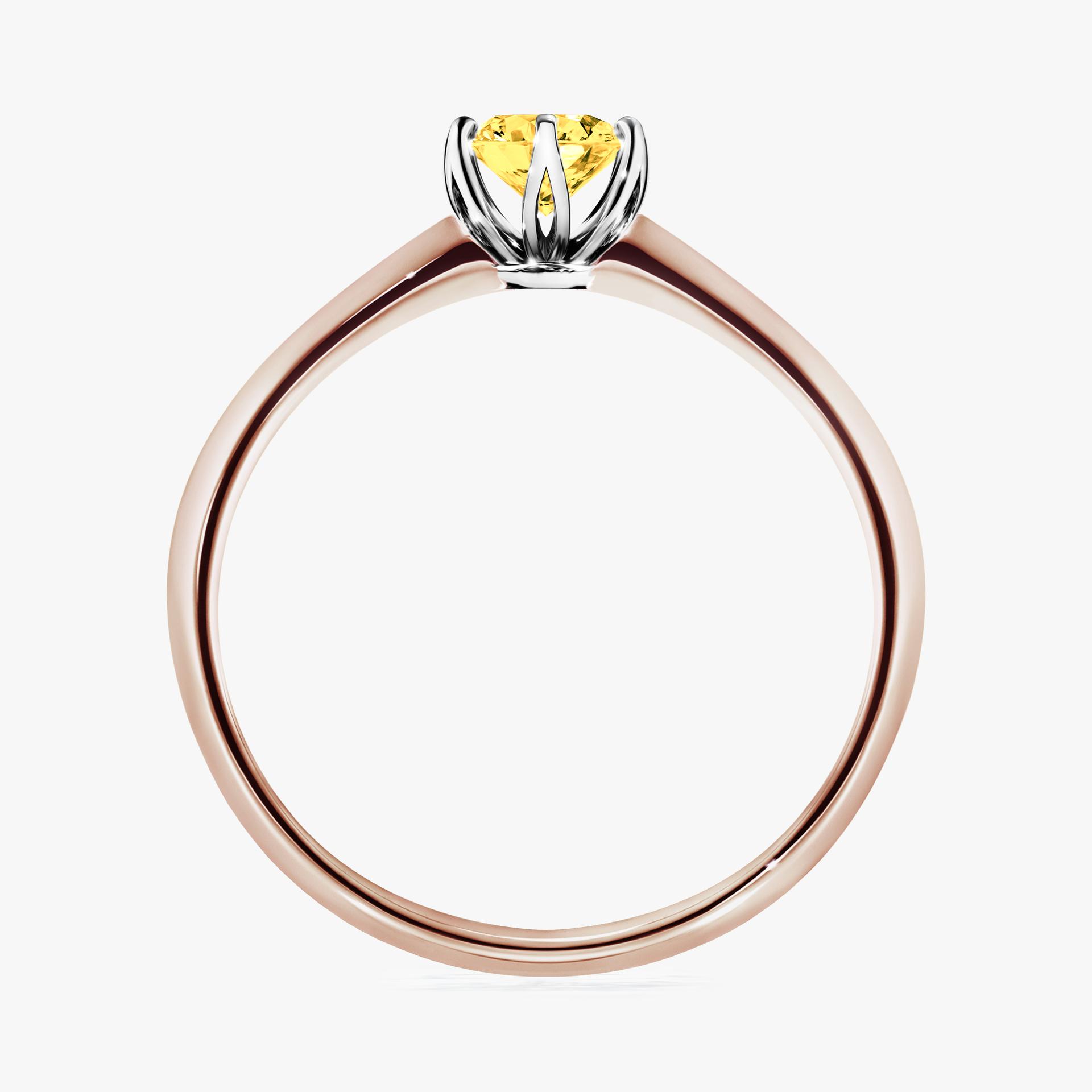 Pierscionek zareczynowy z szafirem zoltym 030 CT z rozowego zlota my daisy 02