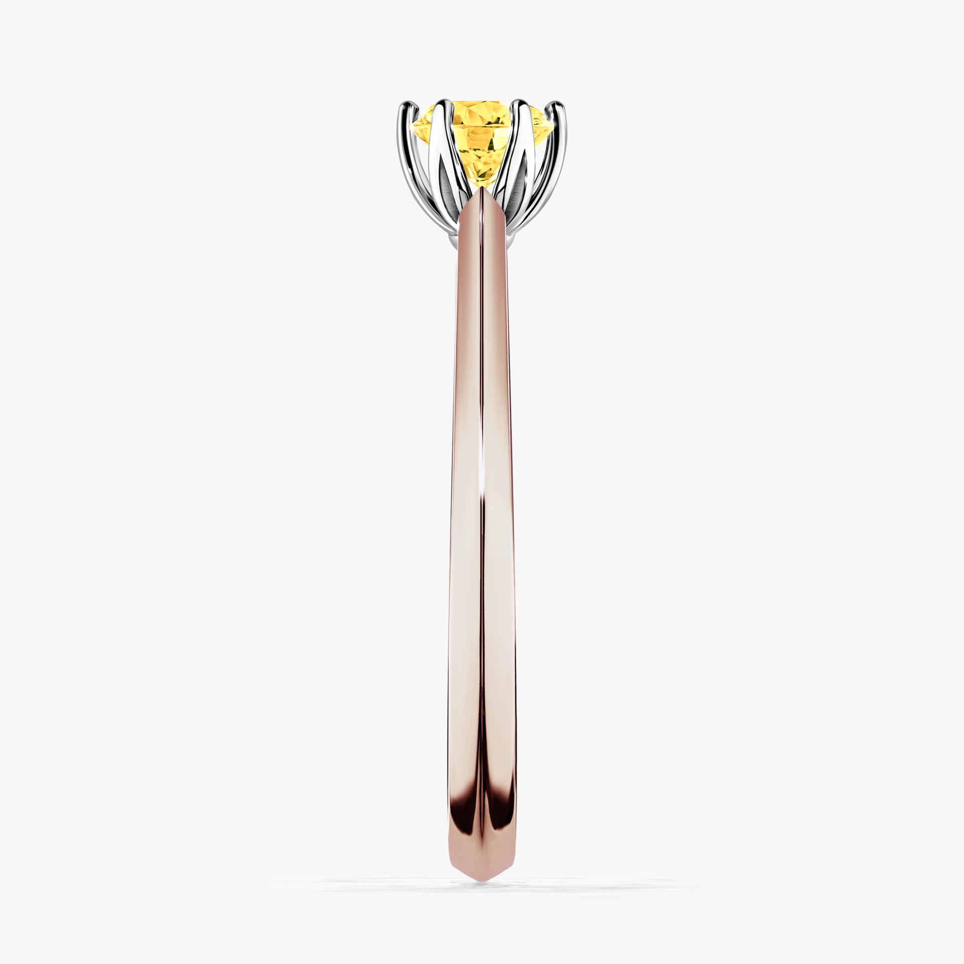 Pierscionek zareczynowy z szafirem zoltym 030 CT z rozowego zlota my daisy 03