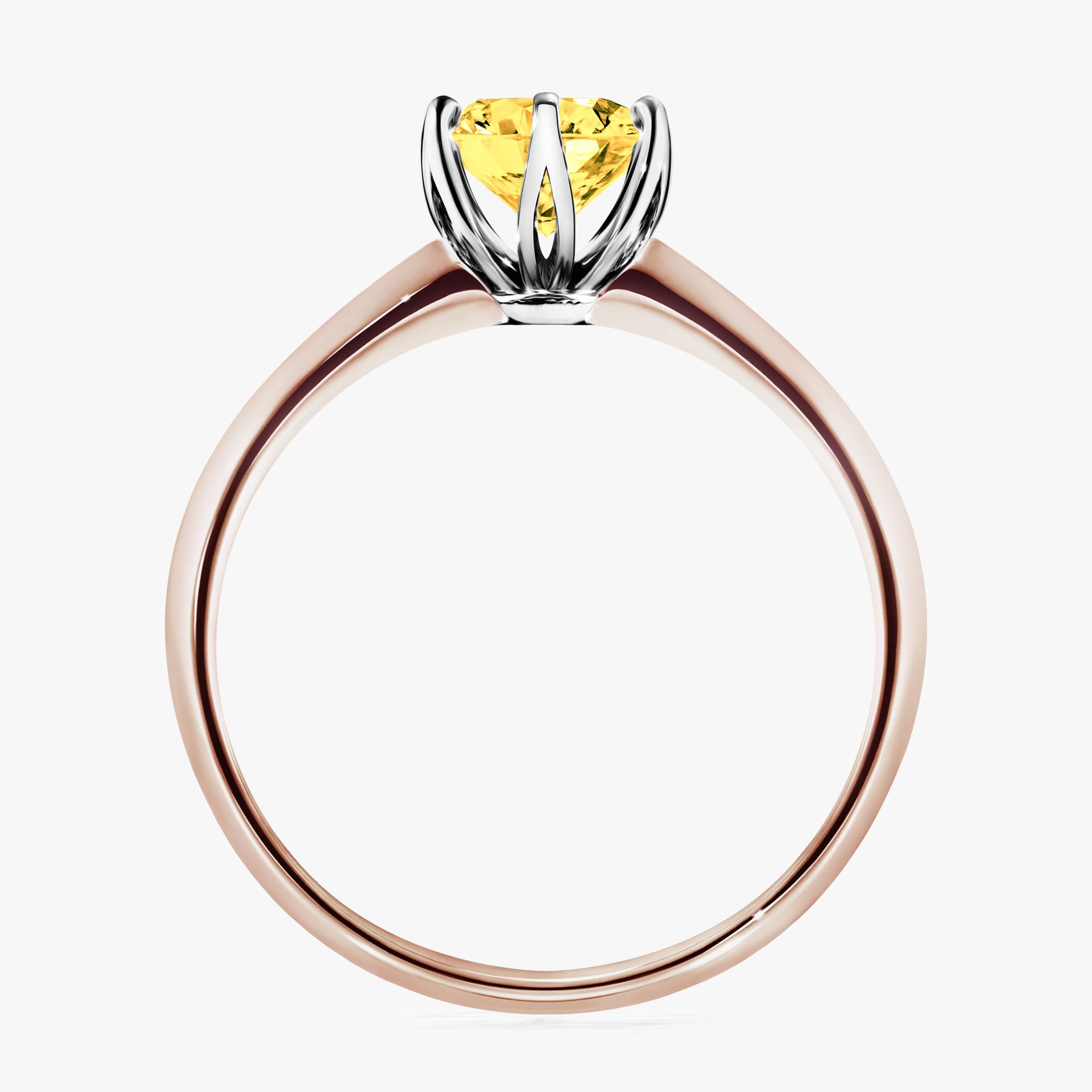 Pierscionek zareczynowy z szafirem zoltym 080 CT z rozowego zlota my daisy 02