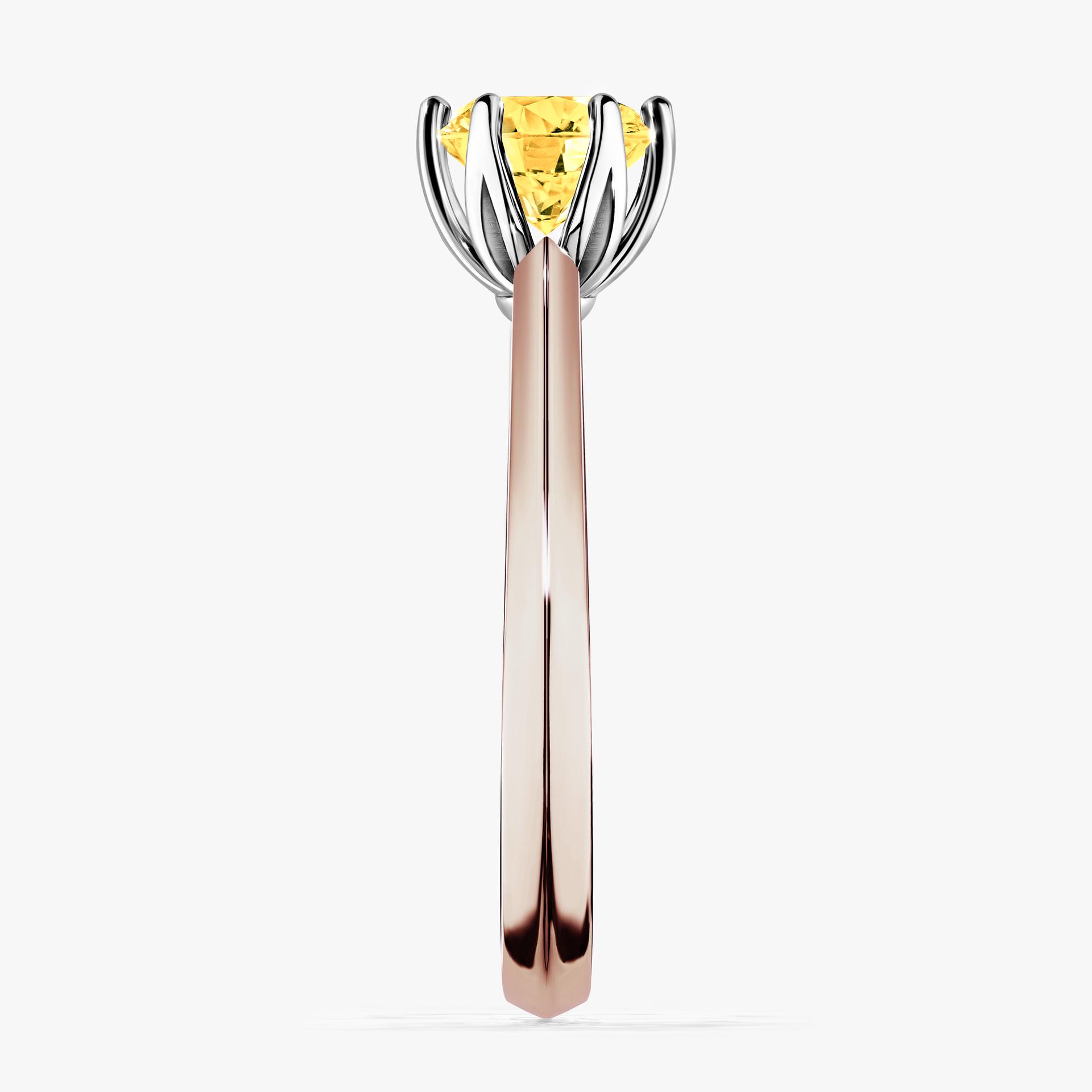 Pierscionek zareczynowy z szafirem zoltym 080 CT z rozowego zlota my daisy 03