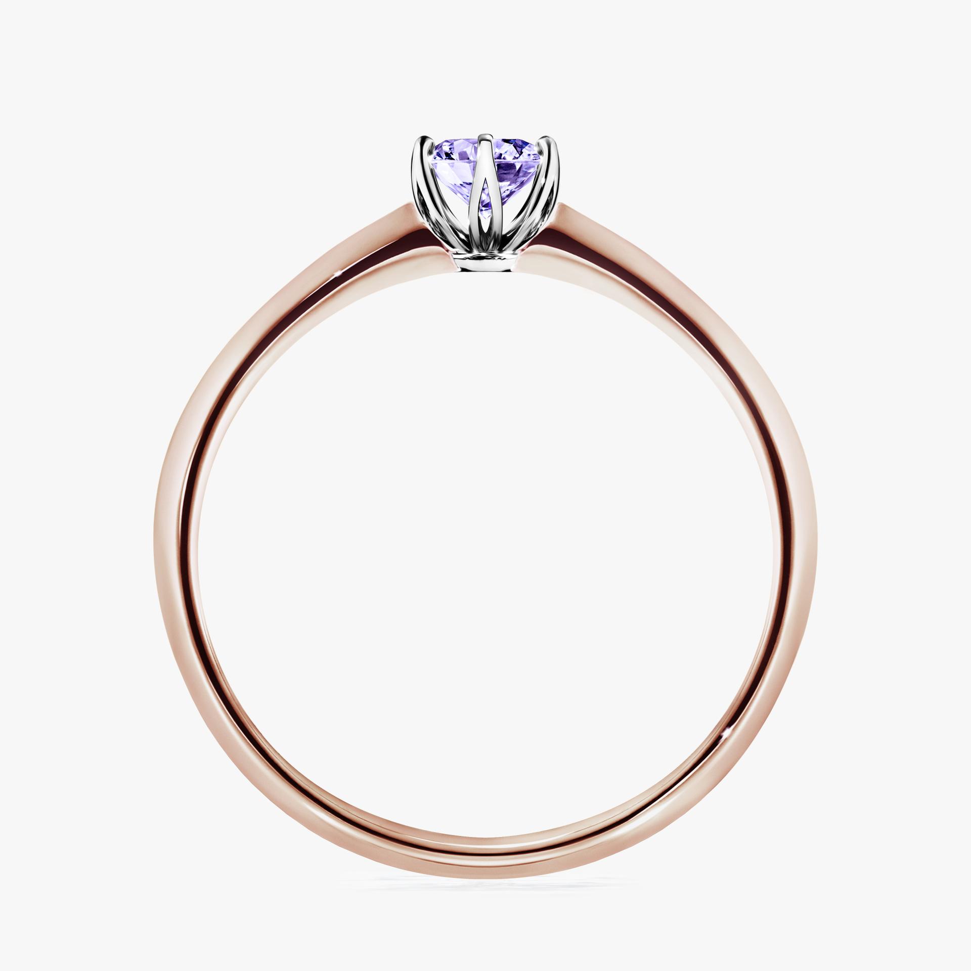 Pierścionek zaręczynowy My Daisy z różowego złota z tanzanitem 0,25ct