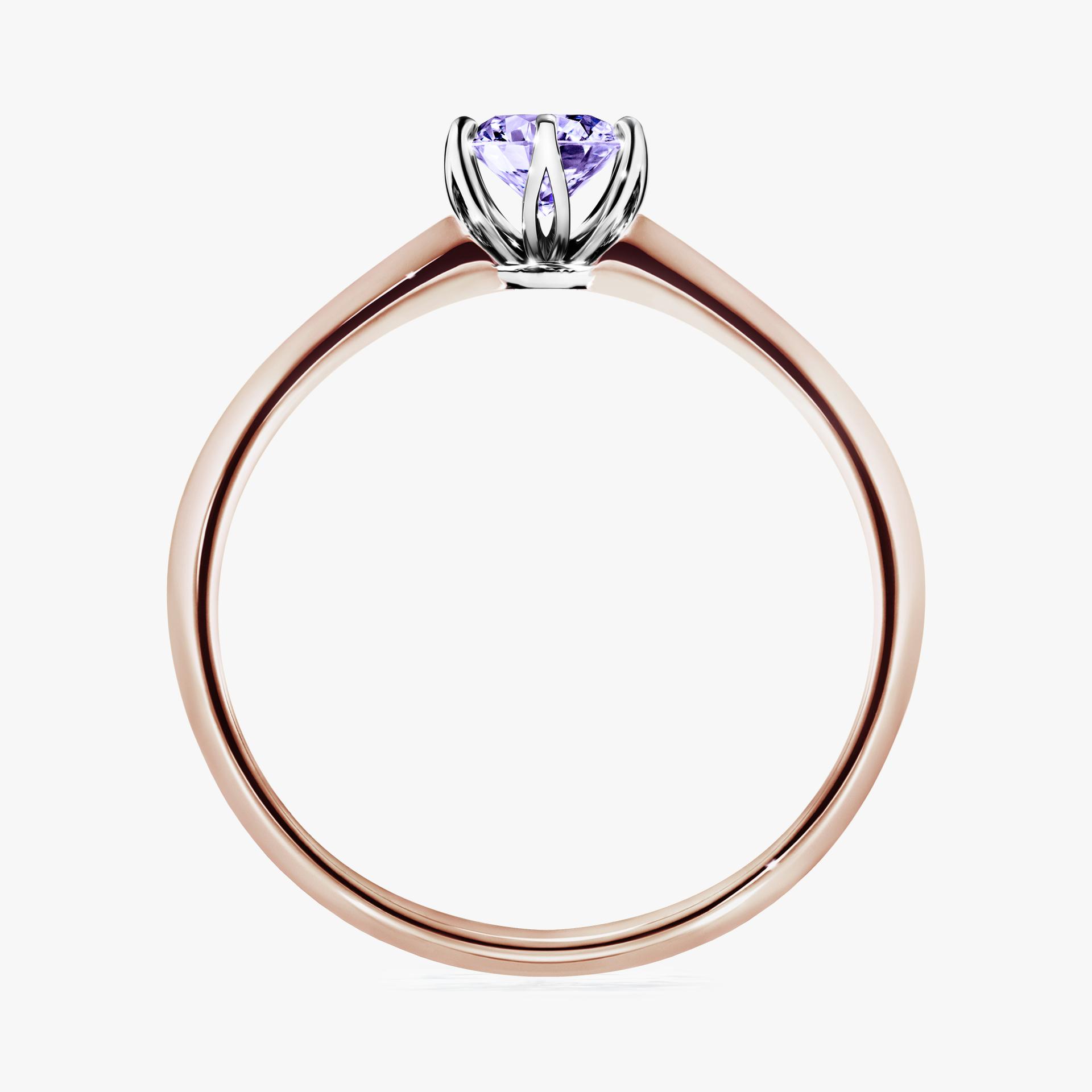 Pierscionek zareczynowy z tanzanitem 030 CT z rozowego zlota my daisy 02