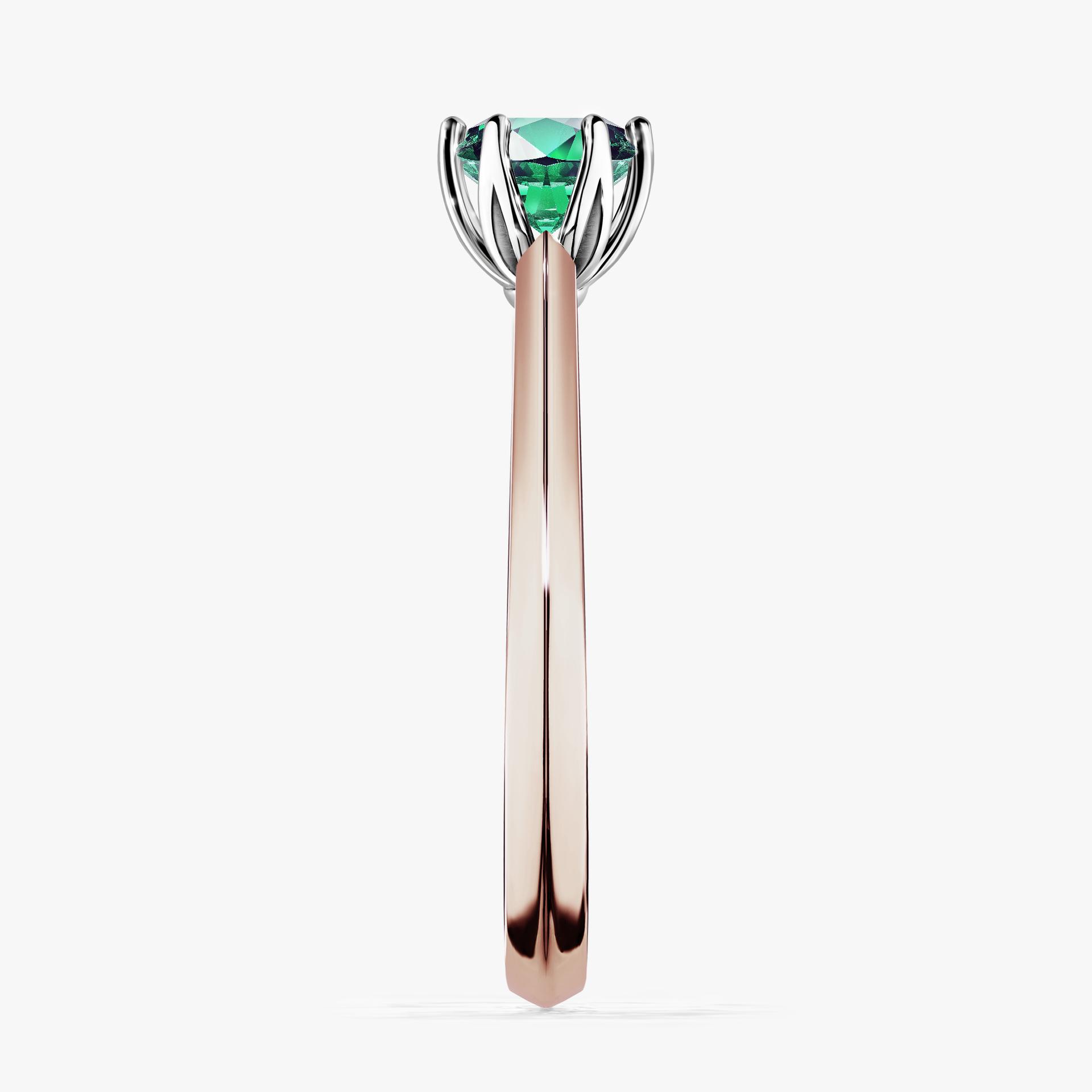 Pierscionek zareczynowy ze szmaragdem 050 CT z rozowego zlota my daisy 03