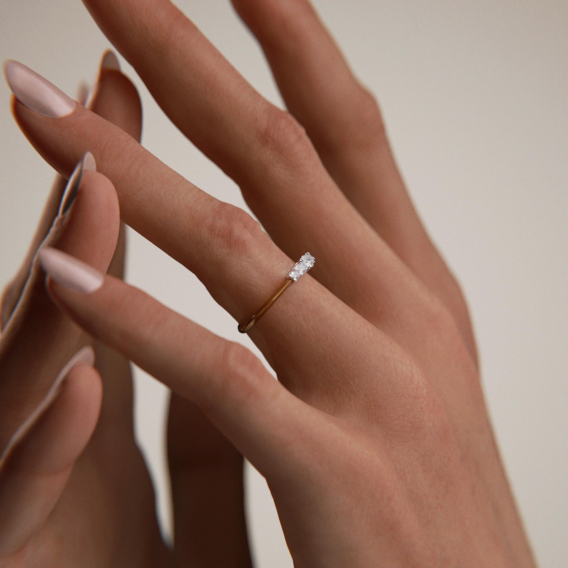 Pierścionek zaręczynowy My Darling z żółtego złota z diamentem naturalnym 0,22ct