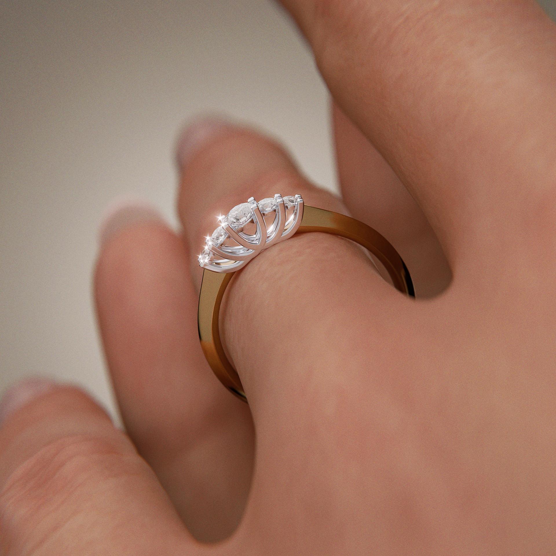 Pierścionek zaręczynowy My Darling z żółtego złota z diamentem laboratoryjnym 0,22ct