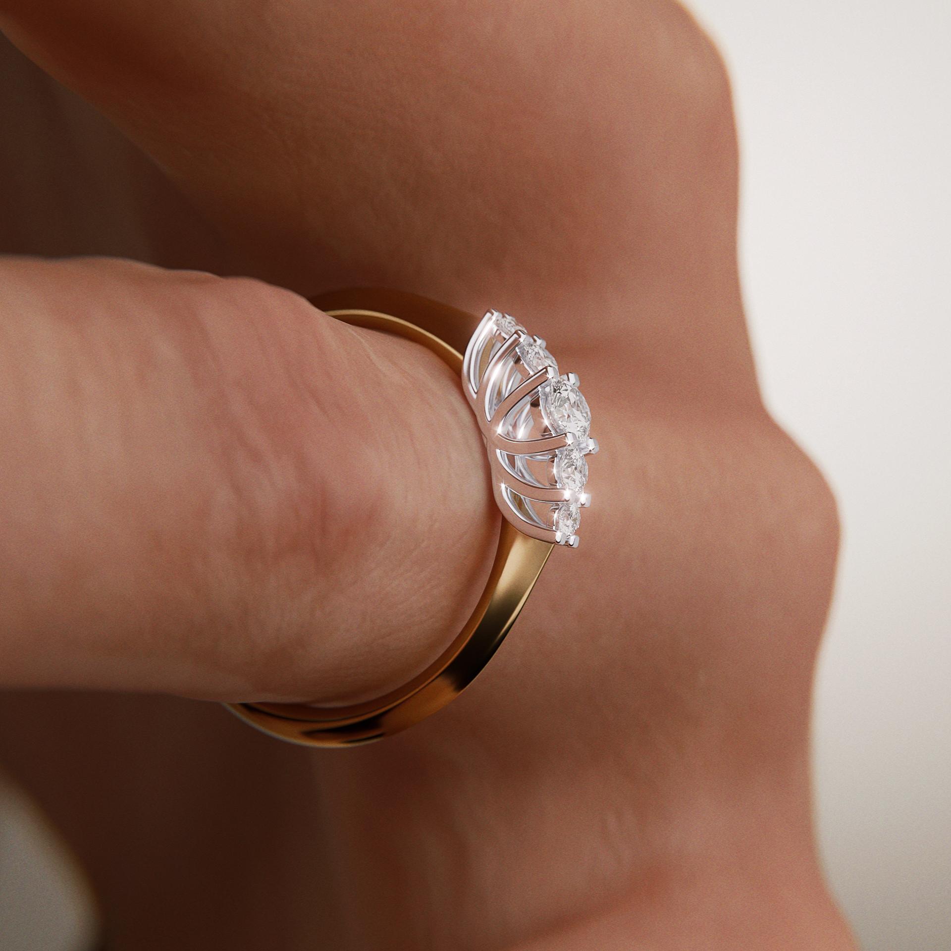 Pierścionek zaręczynowy My Darling z żółtego złota z diamentem naturalnym 0,22ct