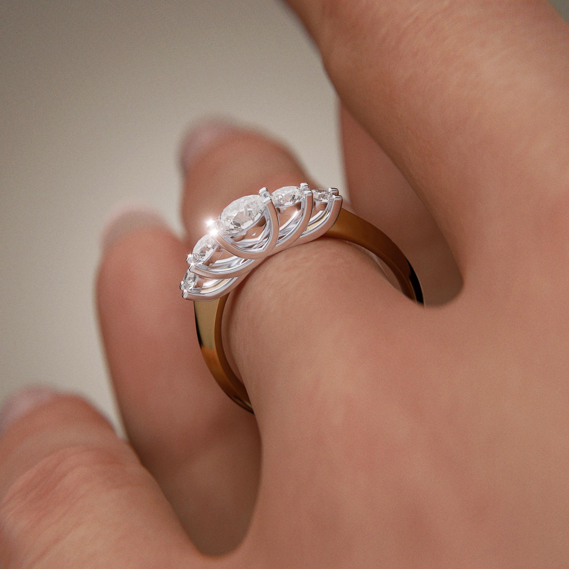 Pierścionek zaręczynowy My Darling z żółtego złota z diamentem laboratoryjnym 0,96ct