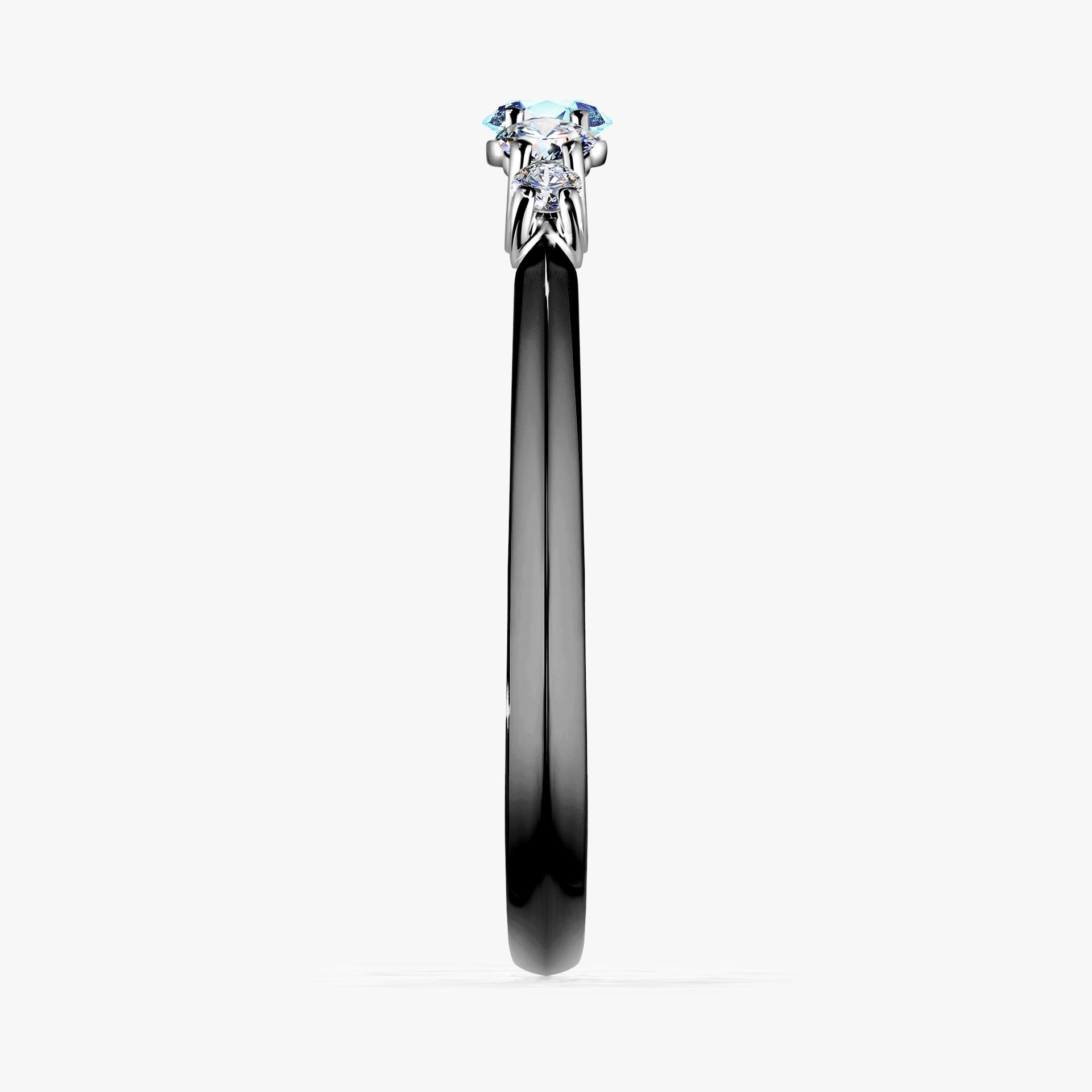 Pierścionek zaręczynowy My Darling z czarnego złota z akwamarynem 0,22ct
