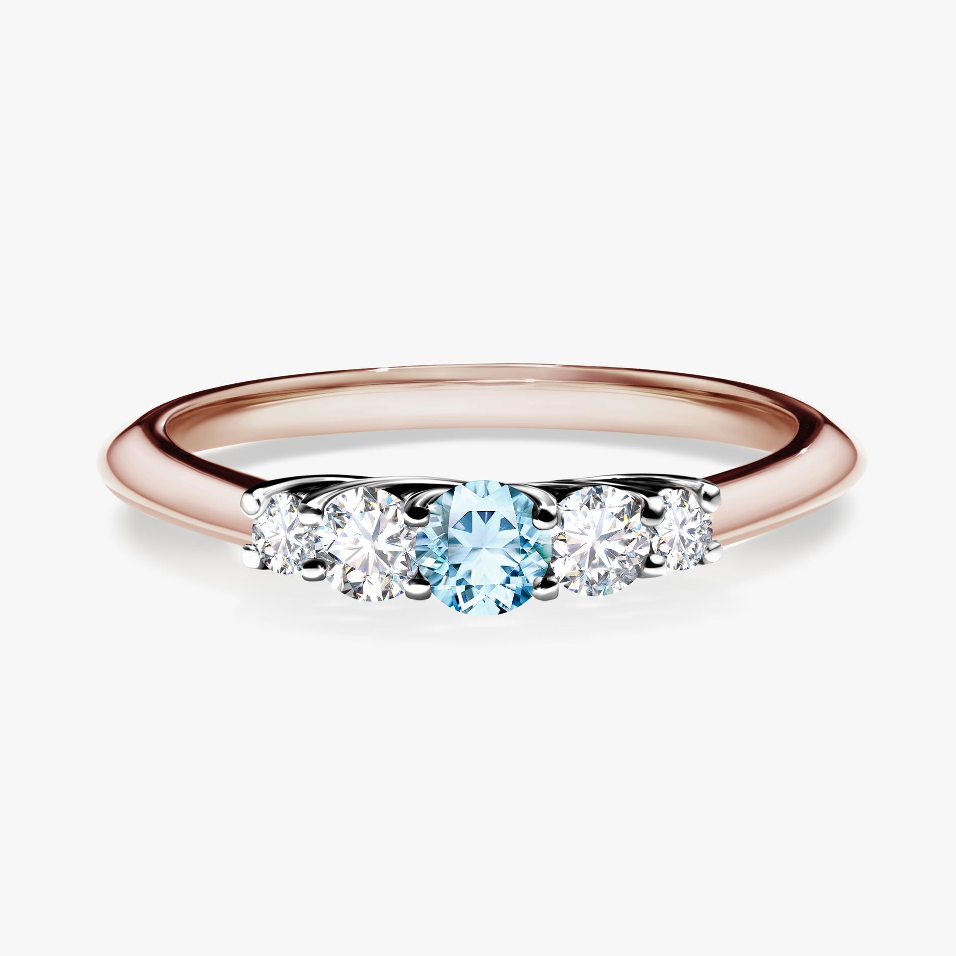 Pierścionek zaręczynowy My Darling z różowego złota z akwamarynem 0,22ct
