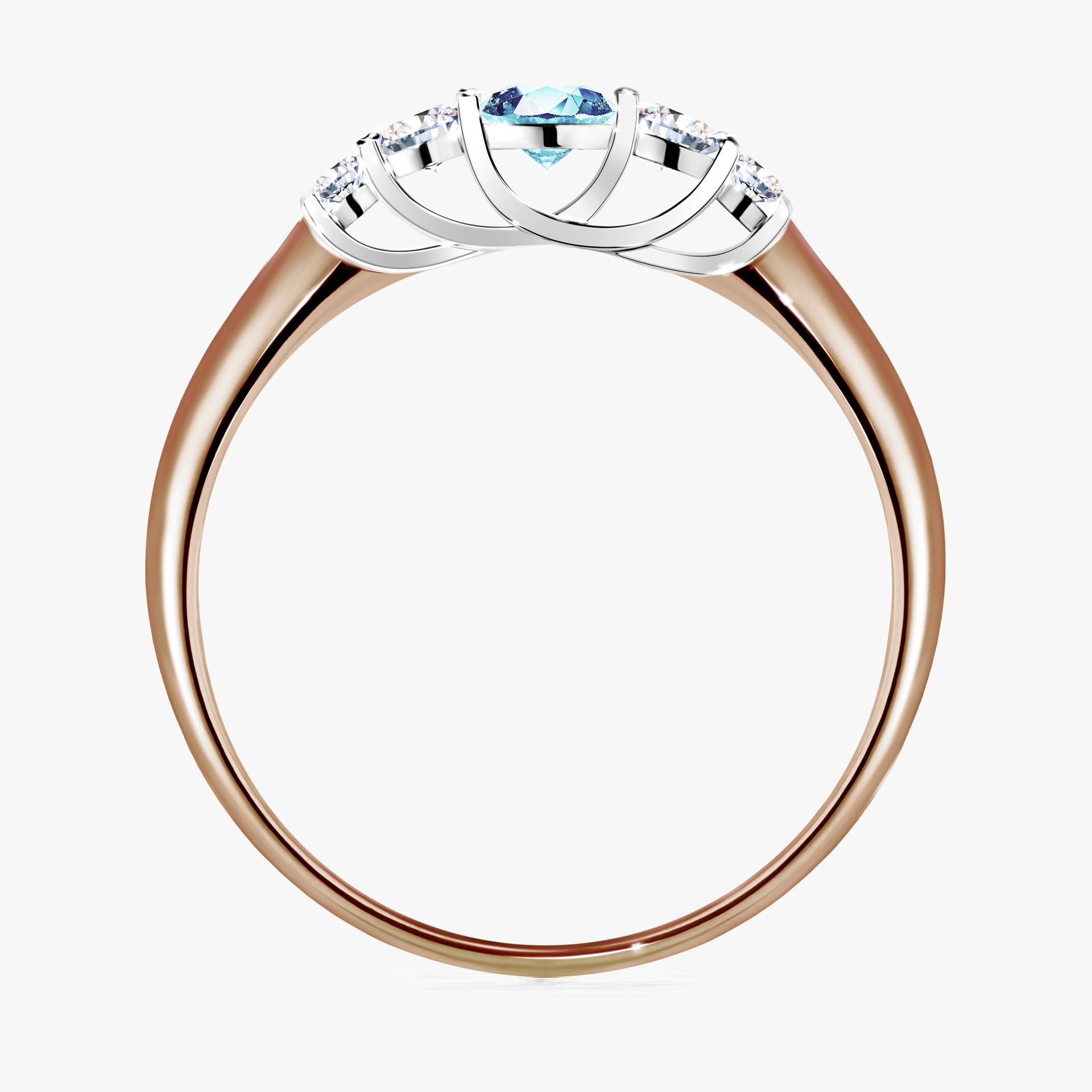 Pierścionek zaręczynowy My Darling z różowego złota z akwamarynem 0,22ct
