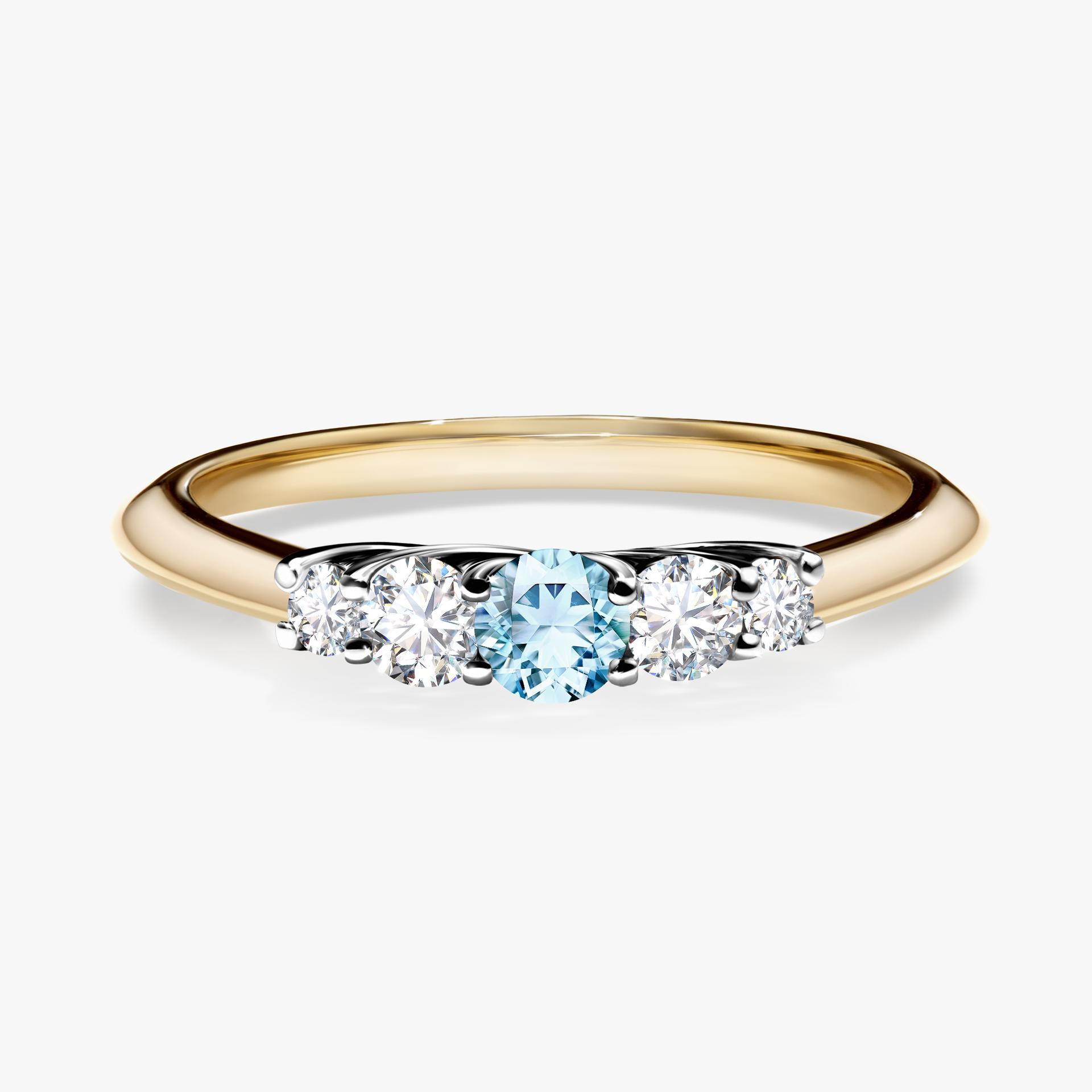 Pierścionek zaręczynowy My Darling z żółtego złota z akwamarynem 0,22ct
