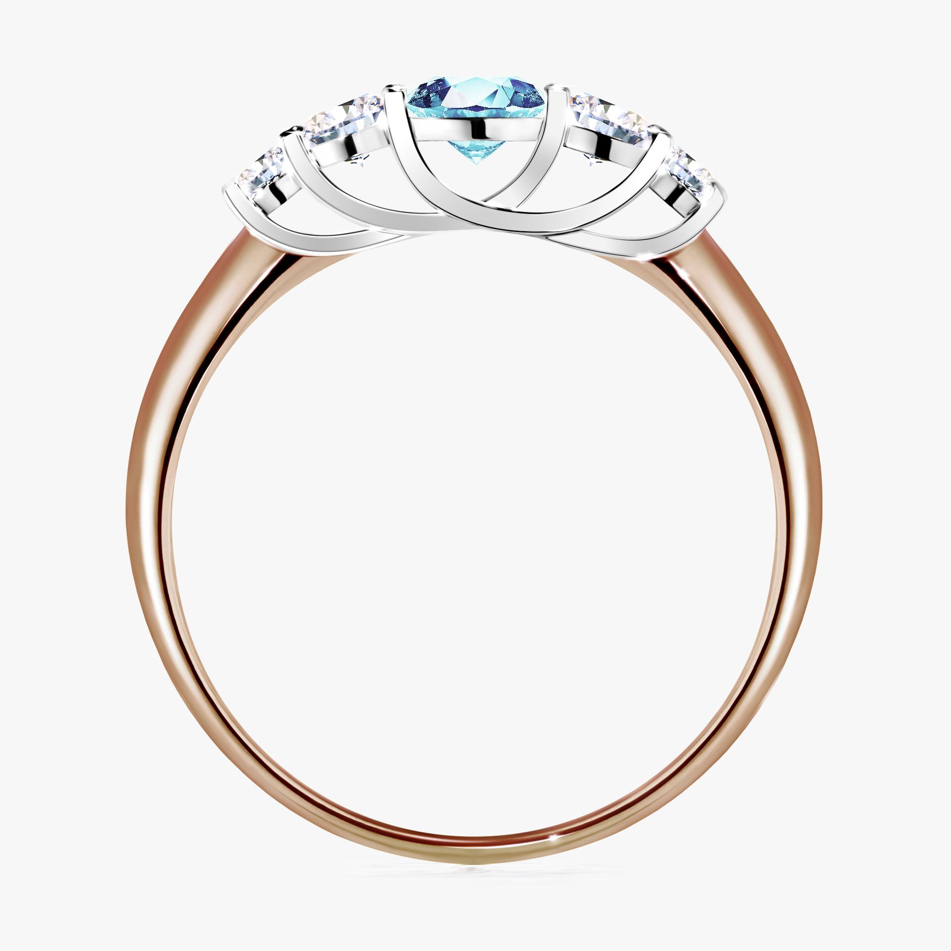 Pierścionek zaręczynowy My Darling z różowego złota z akwamarynem 0,53ct