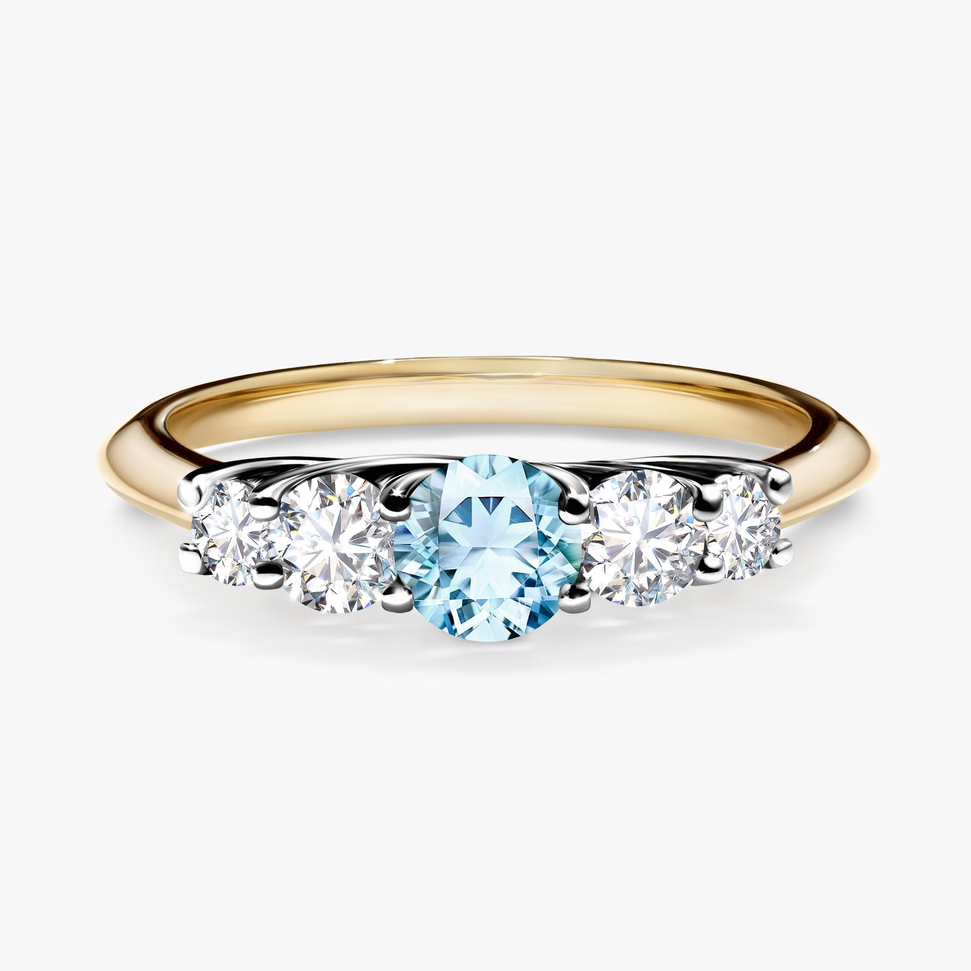 Pierścionek zaręczynowy My Darling z żółtego złota z akwamarynem 0,53ct
