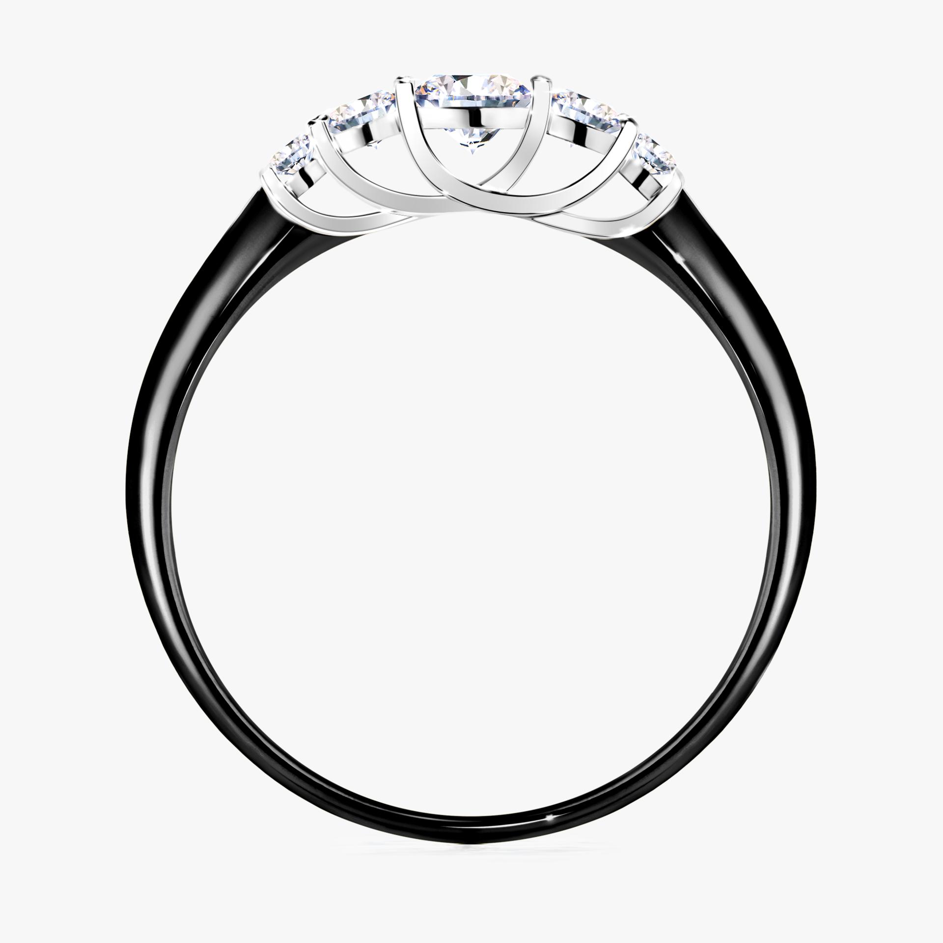 Pierscionek zareczynowy z diamentem 022 CT z czarnego zlota my darling 02