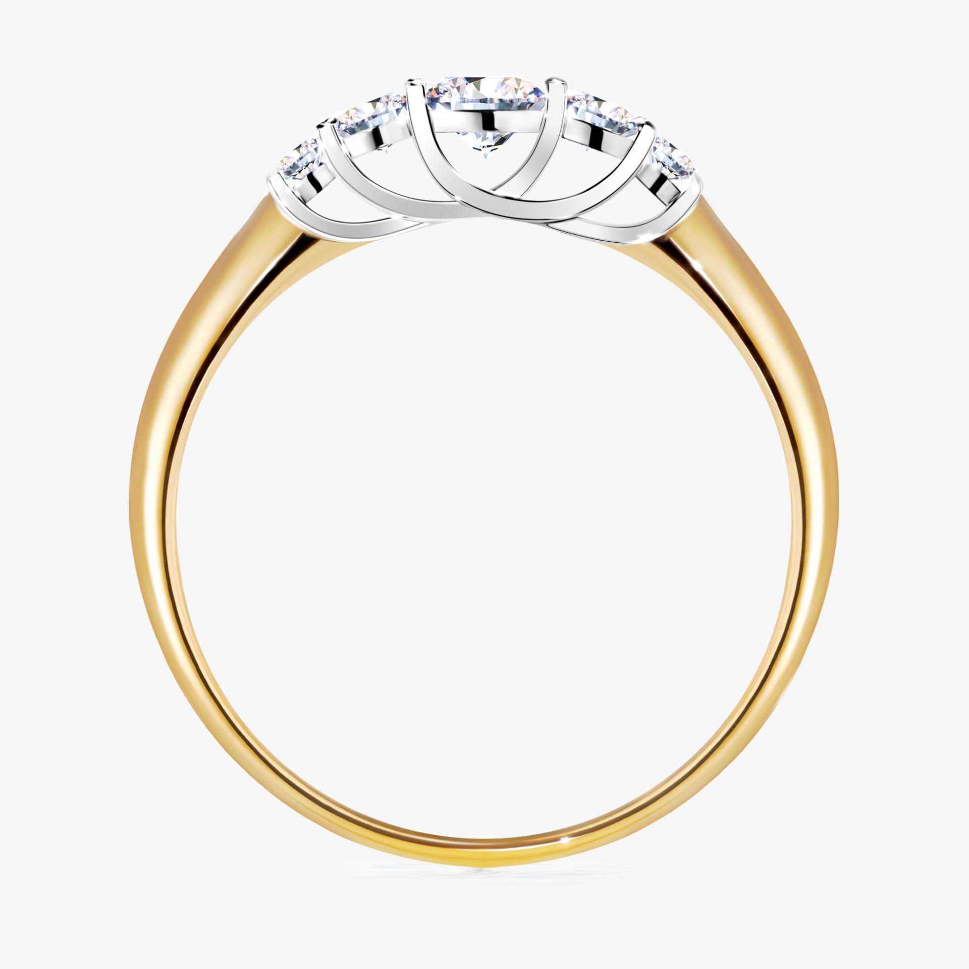 Pierscionek zareczynowy z diamentem 022 CT z zoltego zlota my darling 02