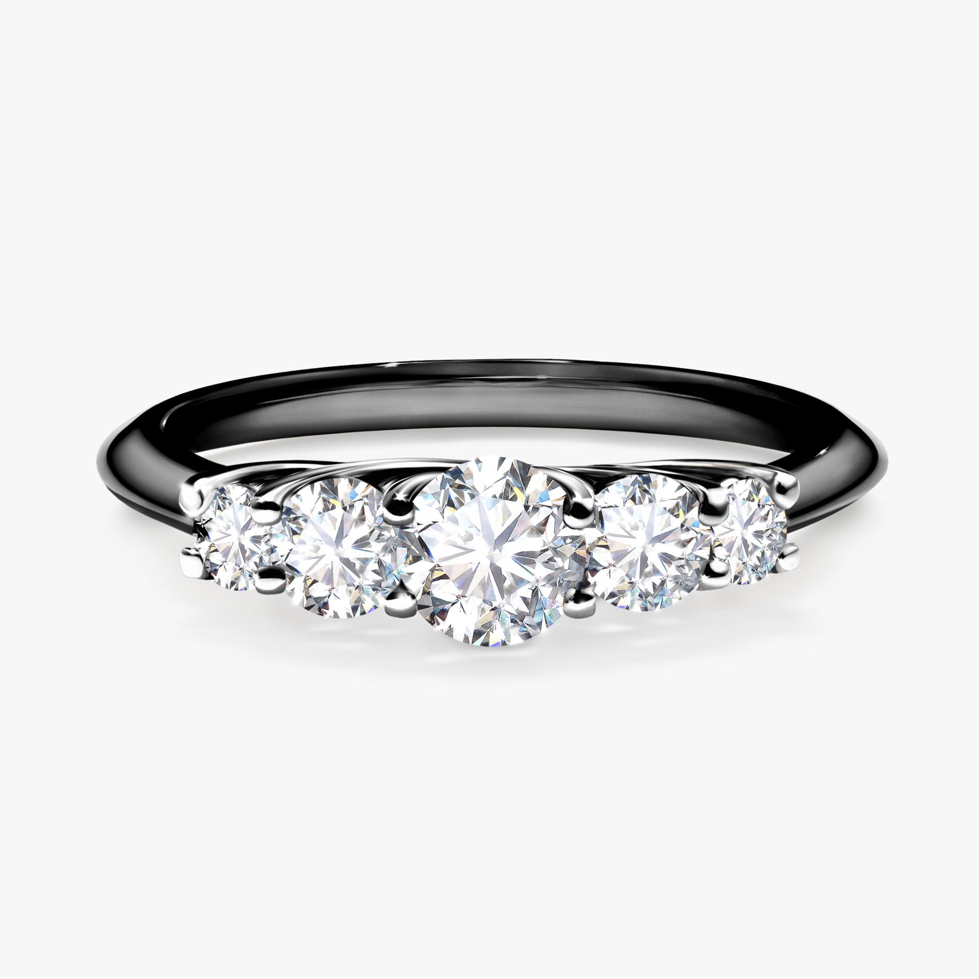 Pierscionek zareczynowy z diamentem 053 CT z czarnego zlota my darling 01