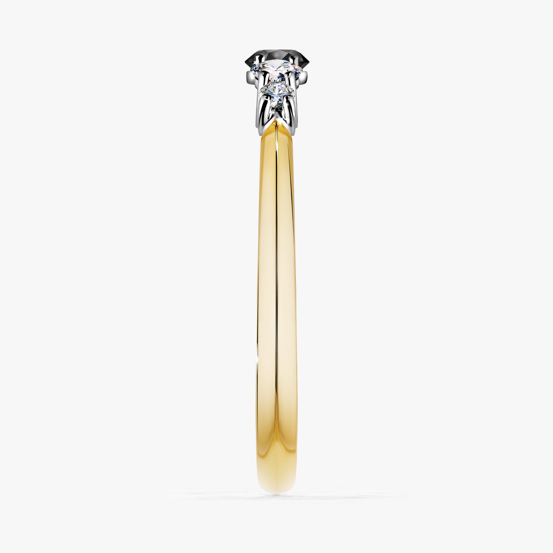 Pierscionek zareczynowy z diamentem czarny 022 CT z zoltego zlota my darling 03