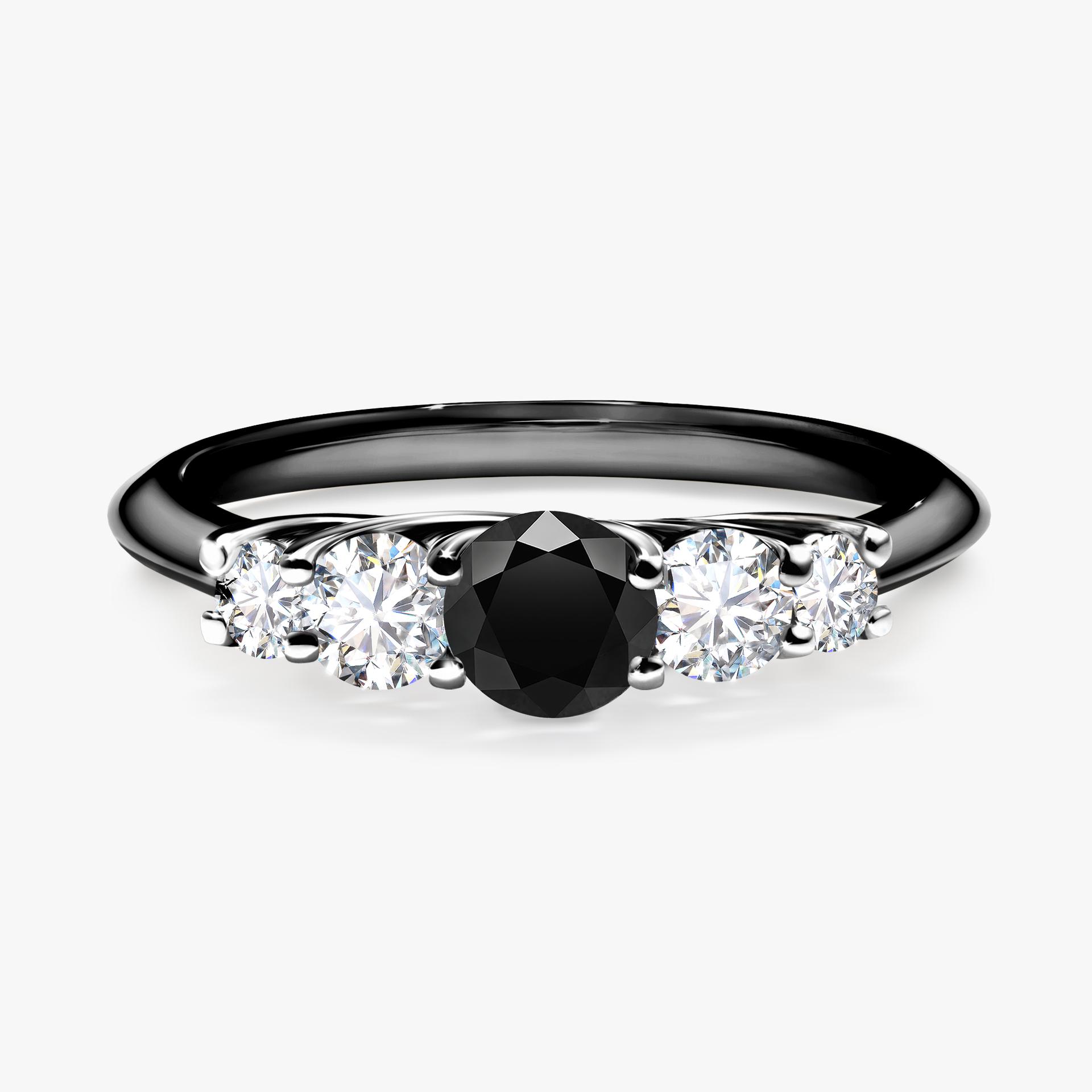 Pierscionek zareczynowy z diamentem czarny 053 CT z czarnego zlota my darling 01