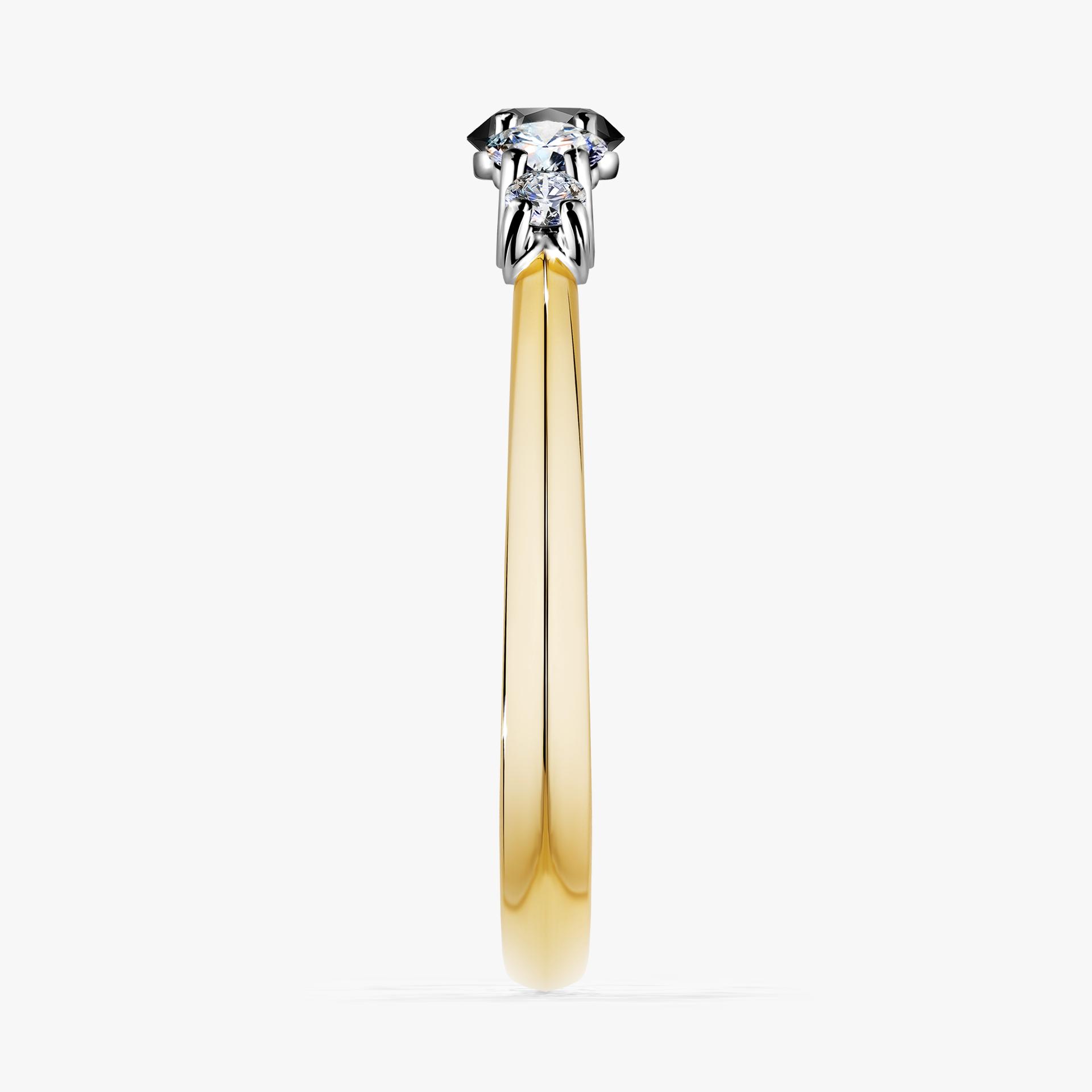 Pierscionek zareczynowy z diamentem czarny 053 CT z zoltego zlota my darling 03