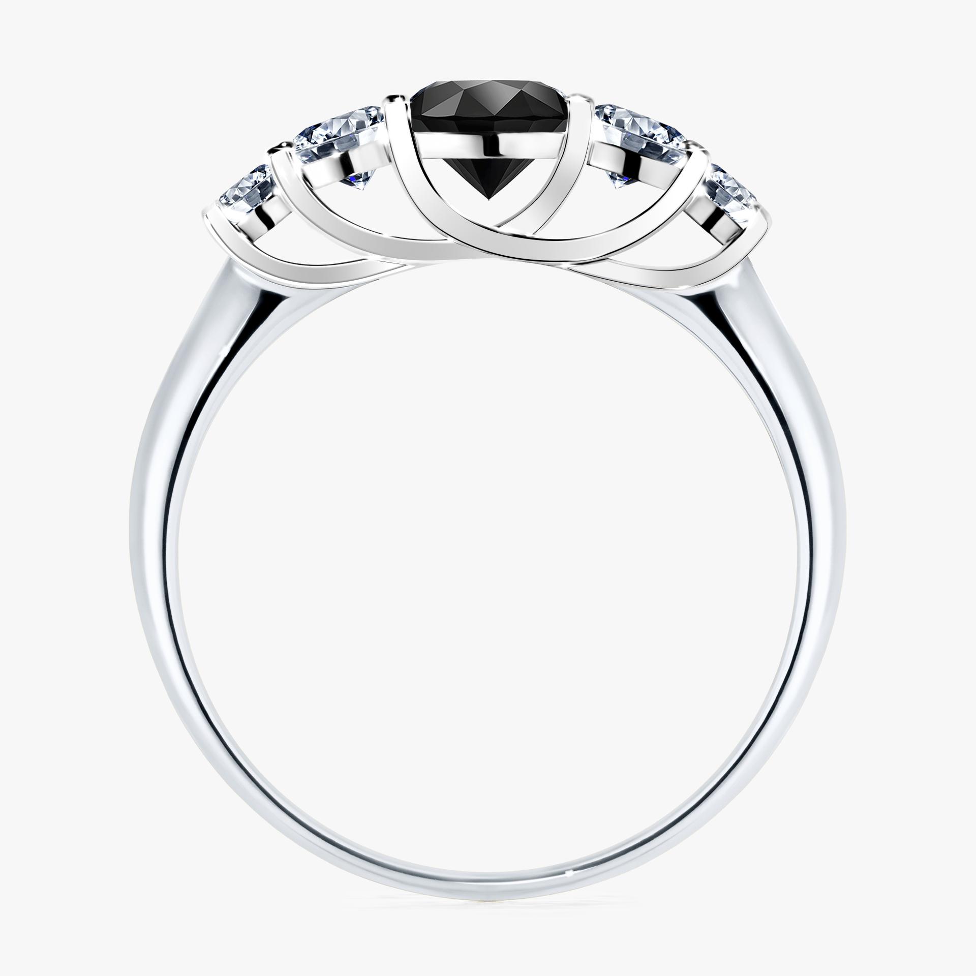 Pierscionek zareczynowy z diamentem czarny 096 CT z bialego zlota my darling 02