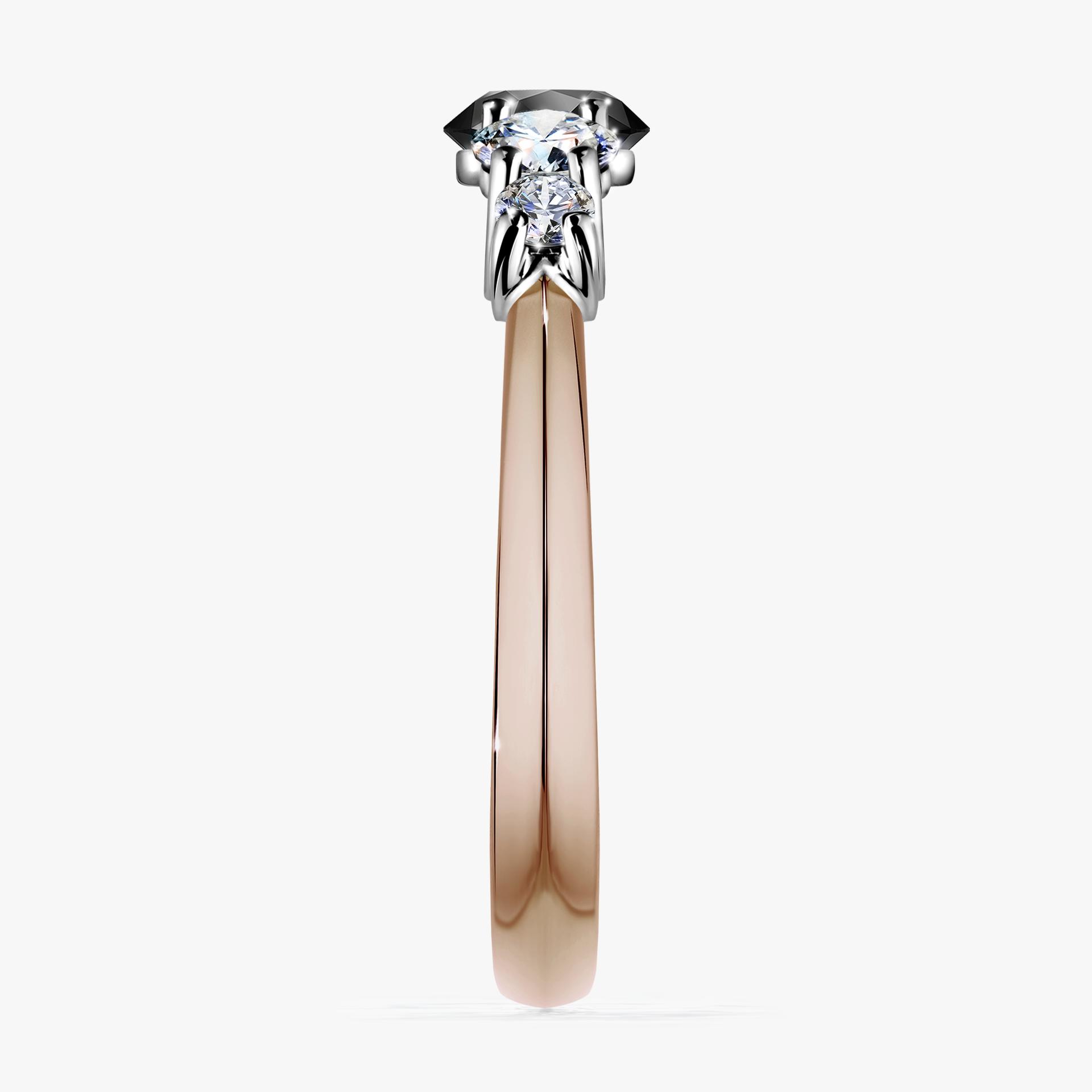 Pierscionek zareczynowy z diamentem czarny 096 CT z rozowego zlota my darling 03